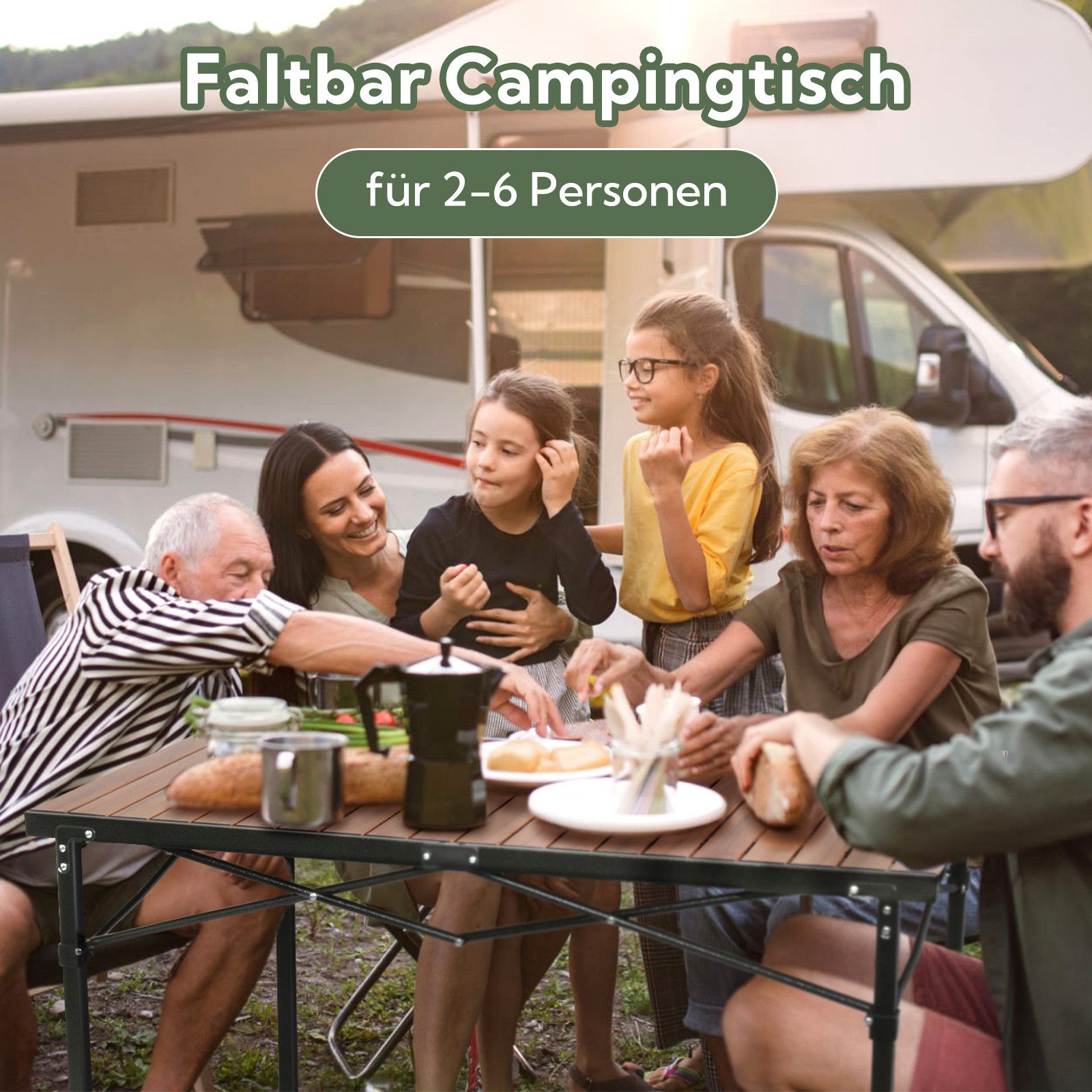 HOMECALL Klapptisch Campingtisch Höhenverstellbar Klappbar Balkontisch Gart günstig online kaufen