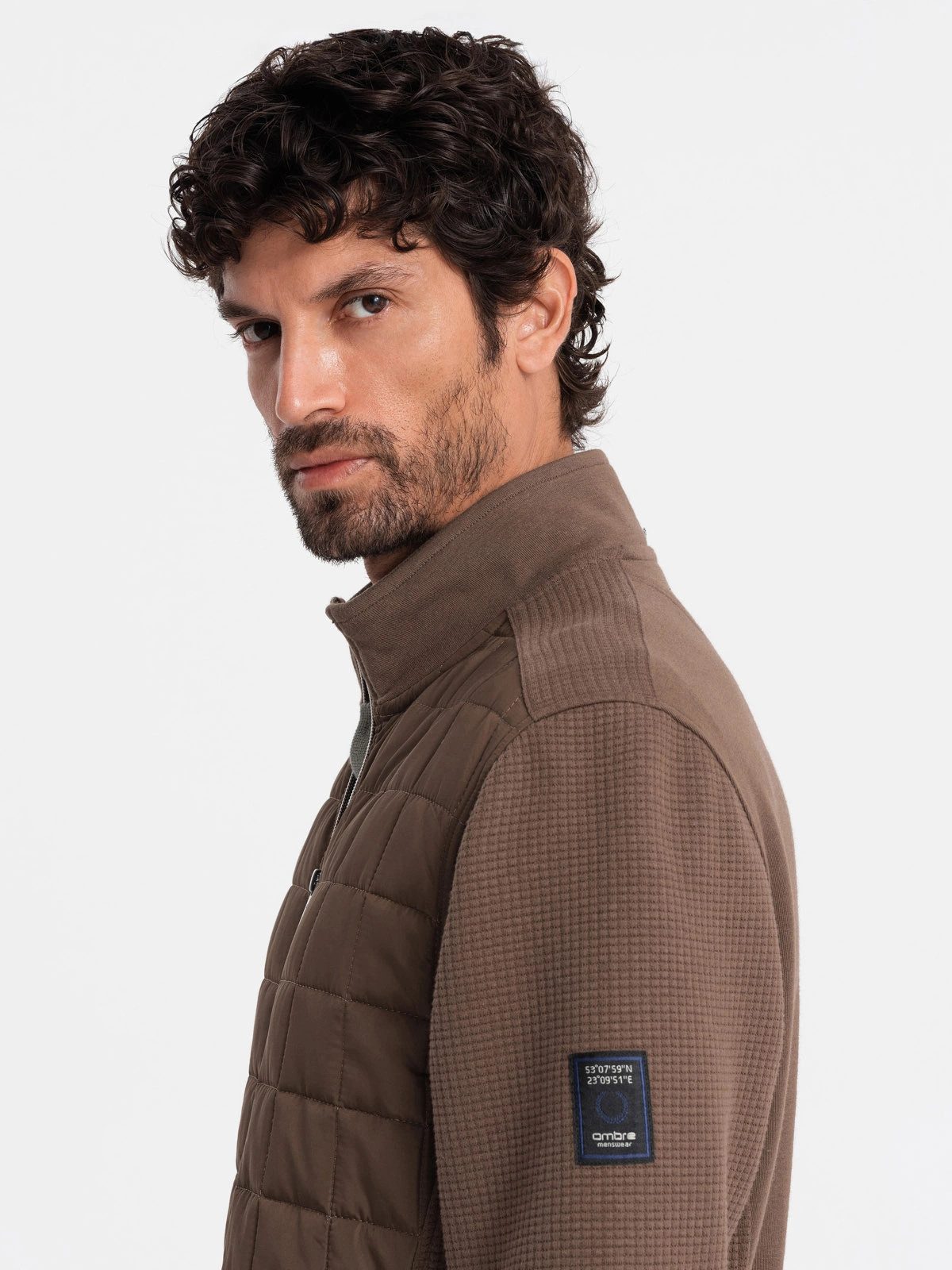 OMBRE Steppjacke Herrenjacke aus kombinierten Materialien günstig online kaufen