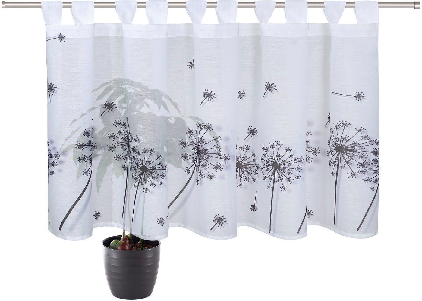 Gerster Scheibengardine Christina (1 St), Schlaufen, transparent, HxB: 50x145, mit modernem Druckdesign