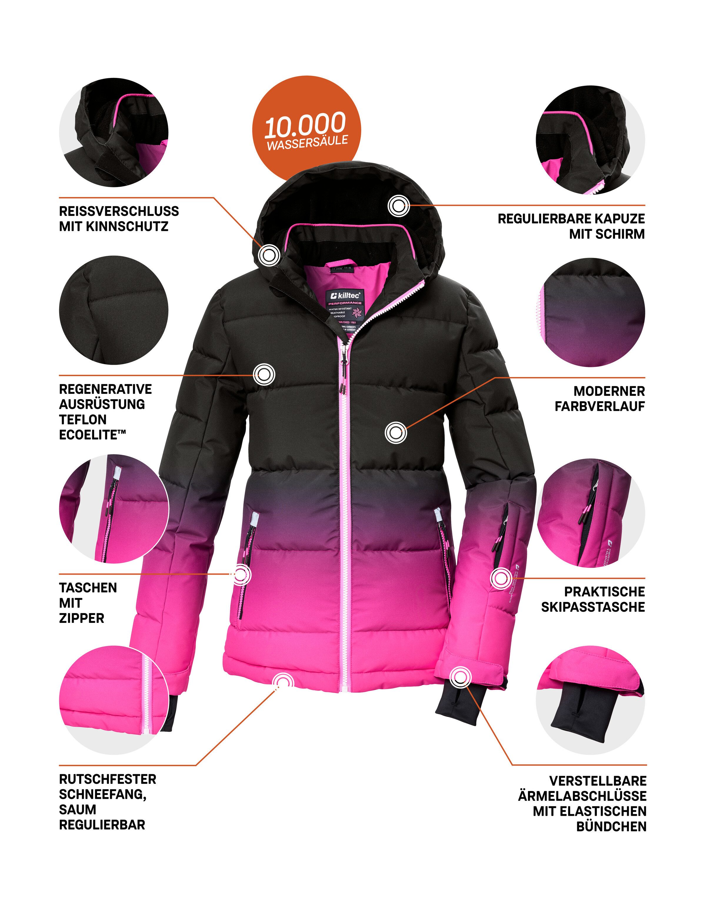 Killtec Skijacke KSW 330 GRLS SKI QLTD JCKT Wasserabweisende Winterjacke, atmungsaktiv, verstellbare Kapuze – Bild 5 von 5