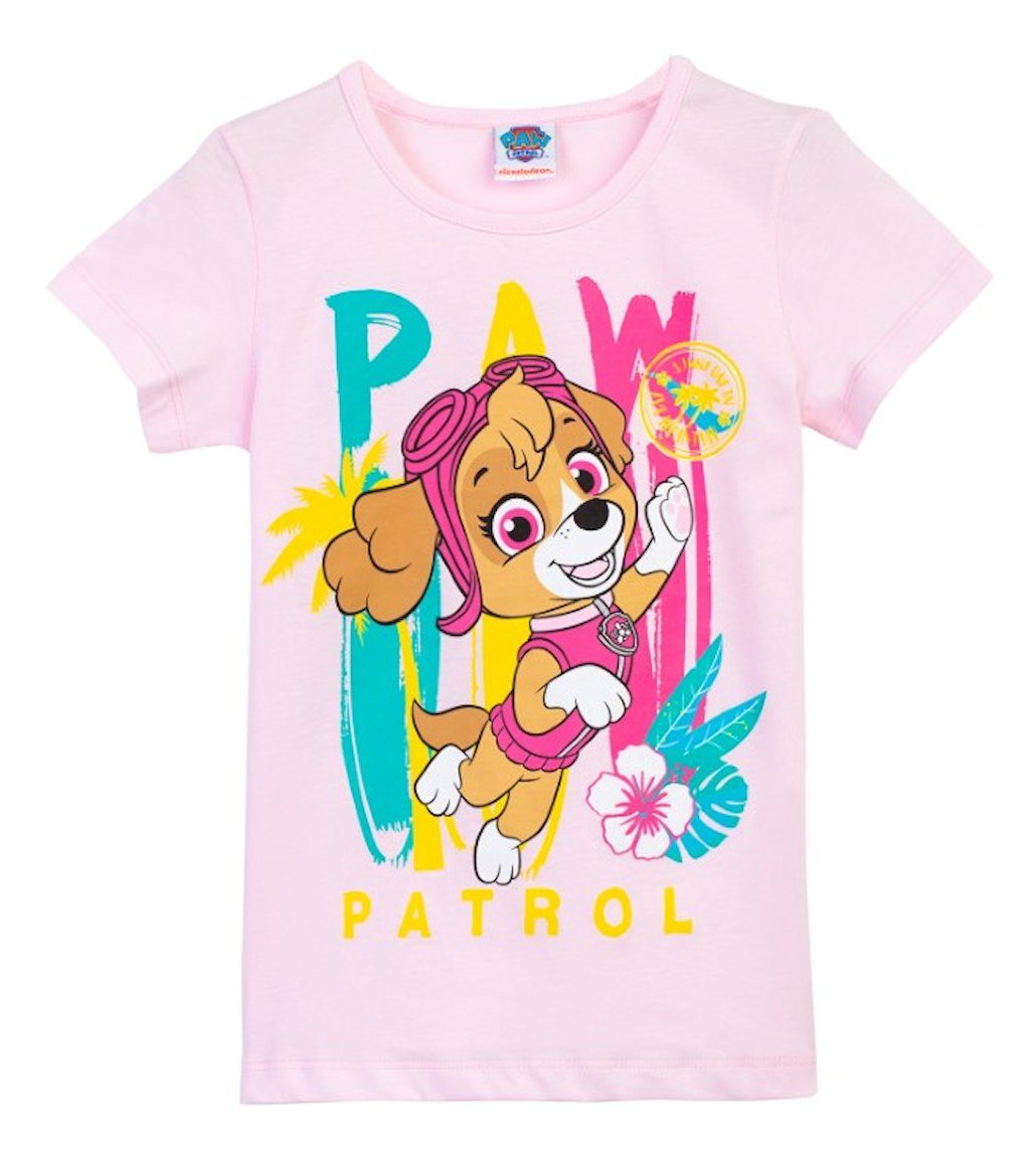 PAW PATROL T-Shirt Paw rosa Mädchen Skye Hundestaffel (1-tlg) Patrol T-Shirt
