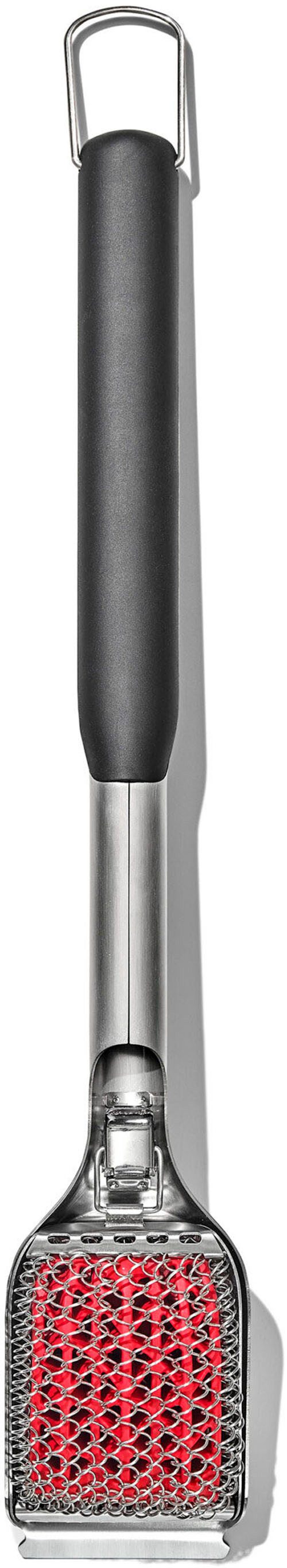 OXO Good Grips Grillbürste Hot Clean, langlebige Edelstahlspulen mit flexiblem Silikon
