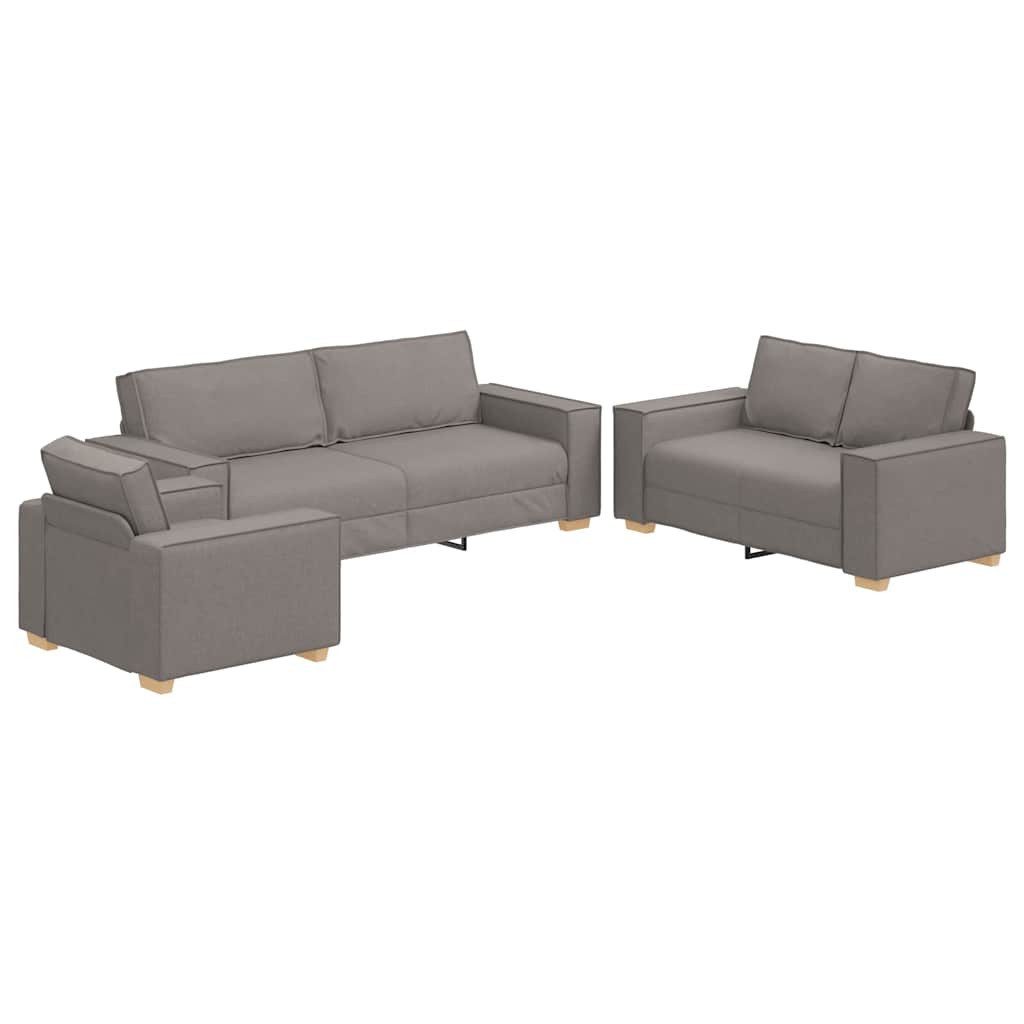 vidaXL Sofa Sofa 3 pcs Taupe Leinenmischgewebe, 3 Teile günstig online kaufen