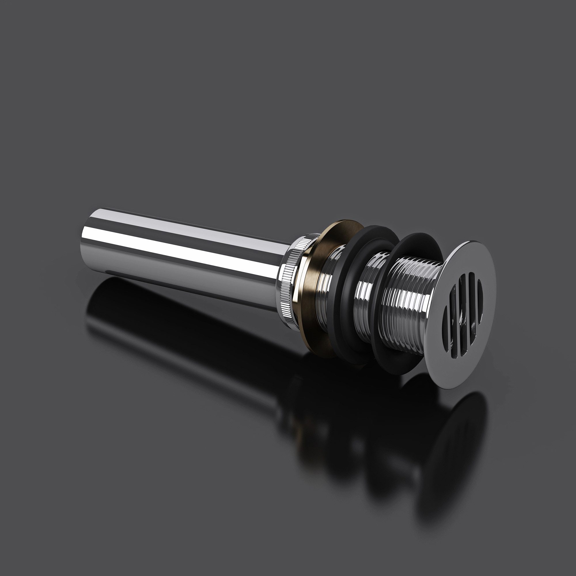 Thumbnail - doporro Waschbeckenstöpsel Design Überlauf-Ablaufgarnitur Ventil Abfluss aus Chrom PU22, Ø 6.2 cm (Hardware-fitting)