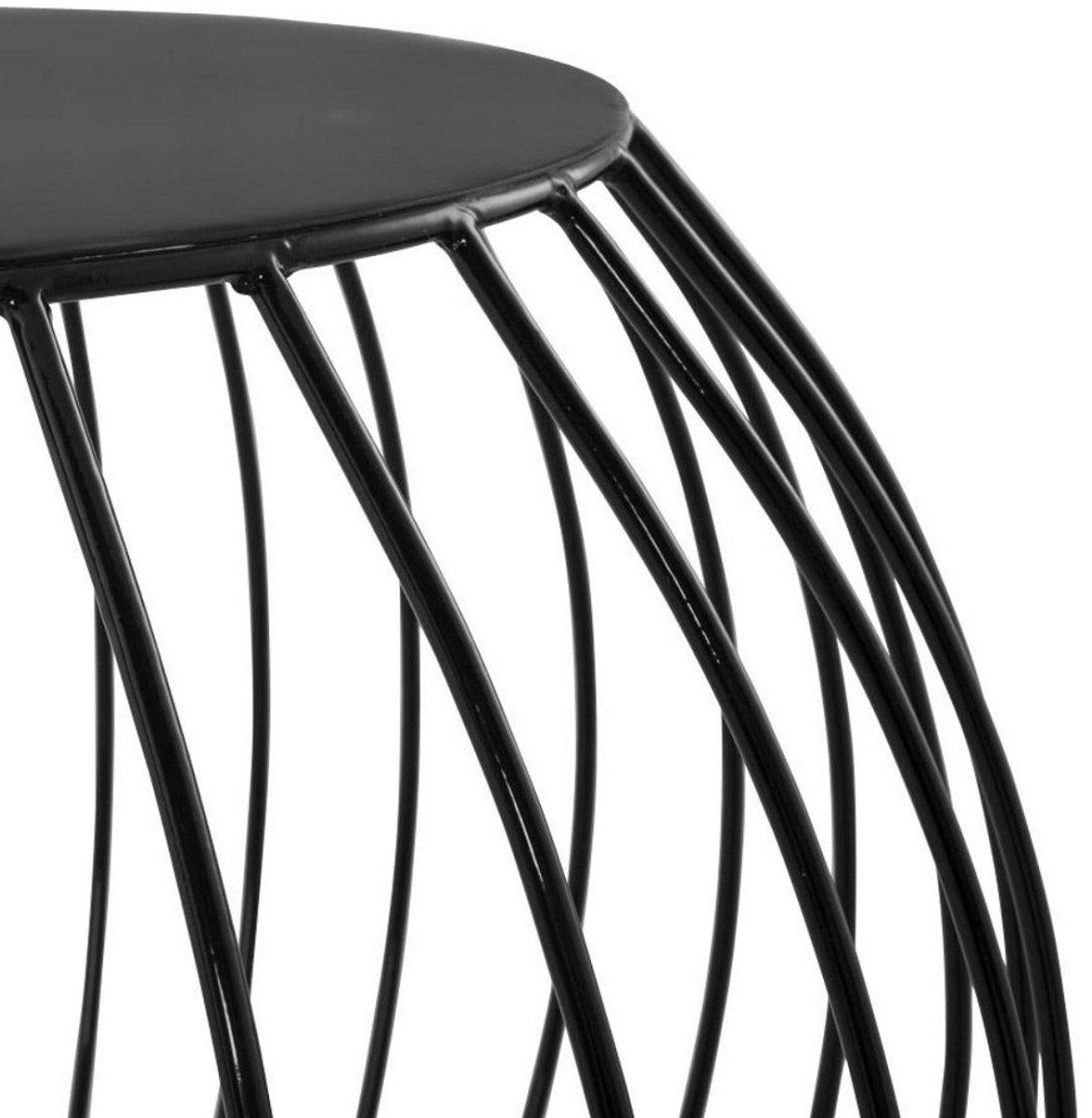 - Tisch cm Schwarz Aluminium Casa Moderner - H. Ø Wohnzimmermöbel Beistelltisch Padrino 47 Beistelltisch 60 x runder
