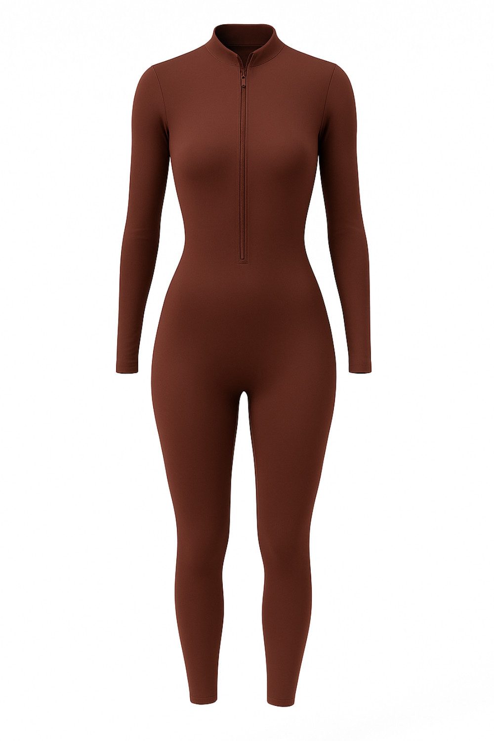 FemmeTone Turnanzug Damen Sport Overall Jumpsuit – Langarm Einteiler mit Reißverschluss, Atmungsaktive Sportbekleidung – perfekt für Yoga, Fitness & Workout