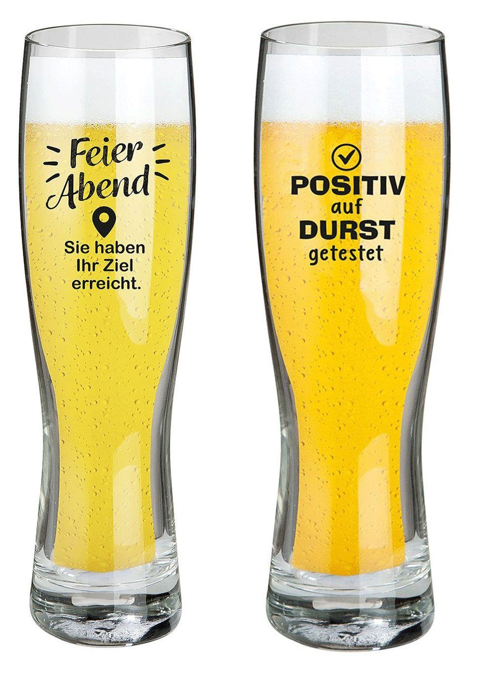 Steinnacher Bärbel Bierglas Gilde Weizenbierglas mit Sprüchen 2er Set, Glas