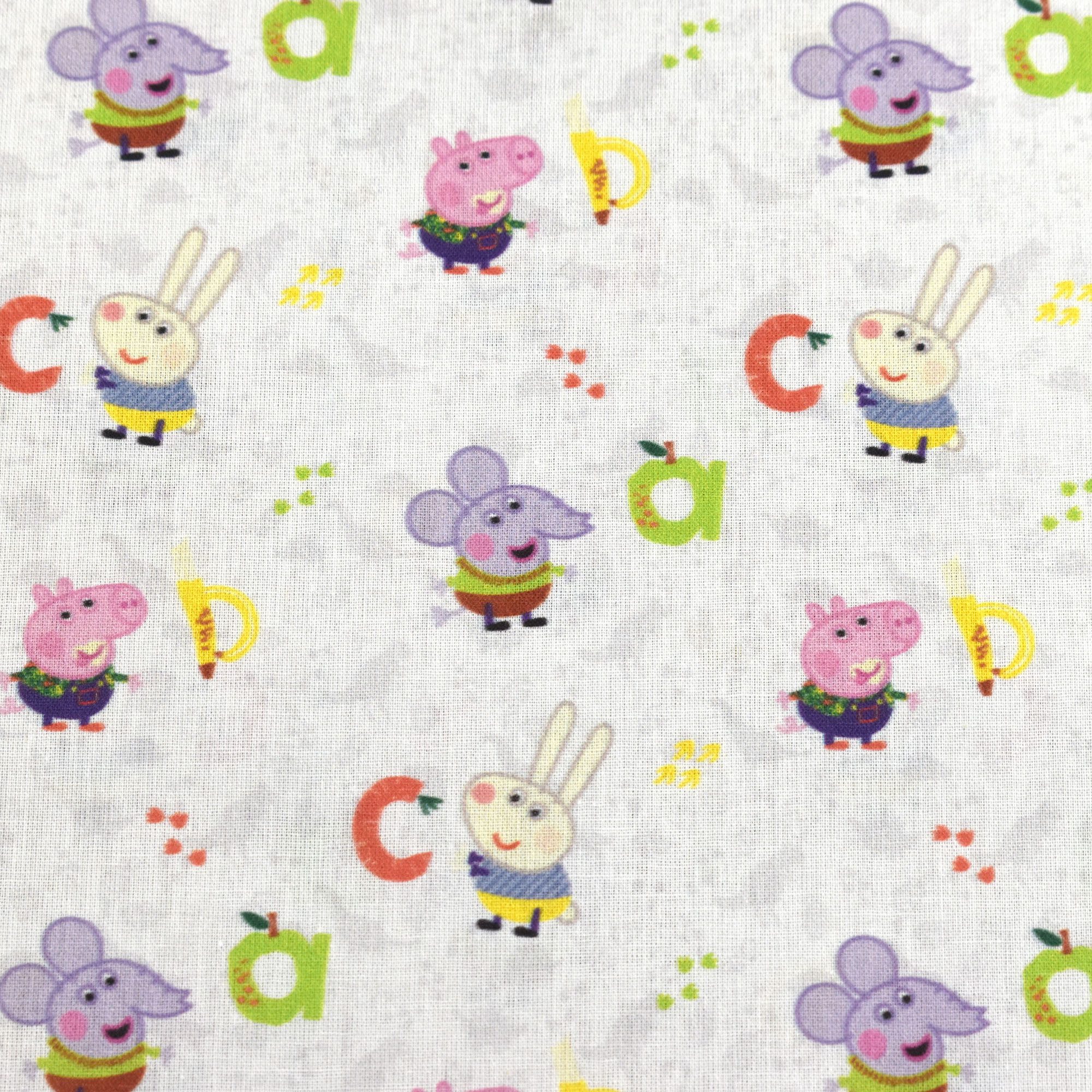 MAGAM-Stoffe Stoff "Peppa Wutz", Kinder Baumwollstoff OEKO-TEX Meterware ab 50cm