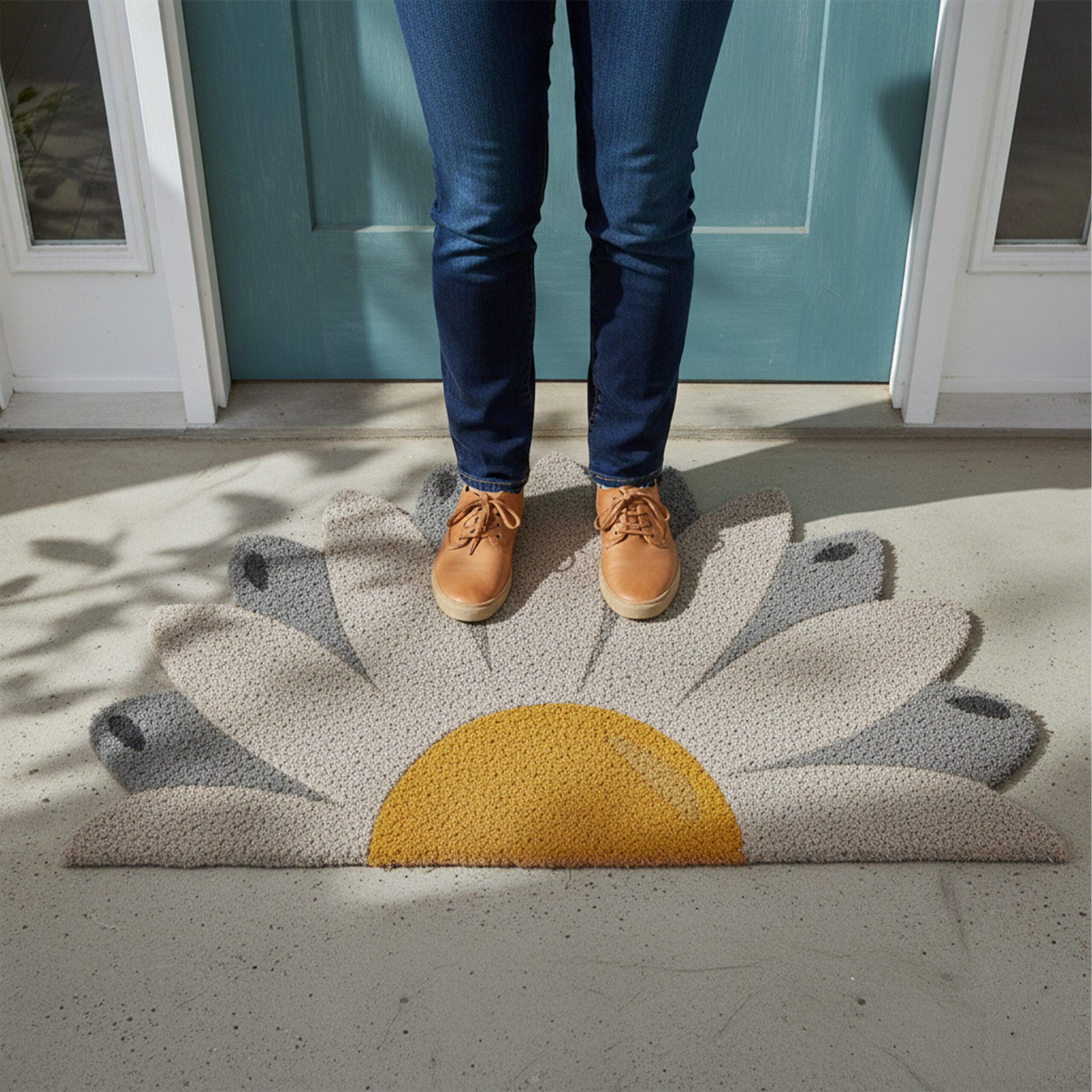 relaxdays Fußmatte Kokos Fußmatte halbrund 80x50 cm, halbrund, Höhe: 15 mm, günstig online kaufen