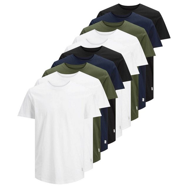 Jack & Jones T-Shirt Herren T-Shirt 10er Pack Baumwolle JJENOA (Packung, 10 günstig online kaufen