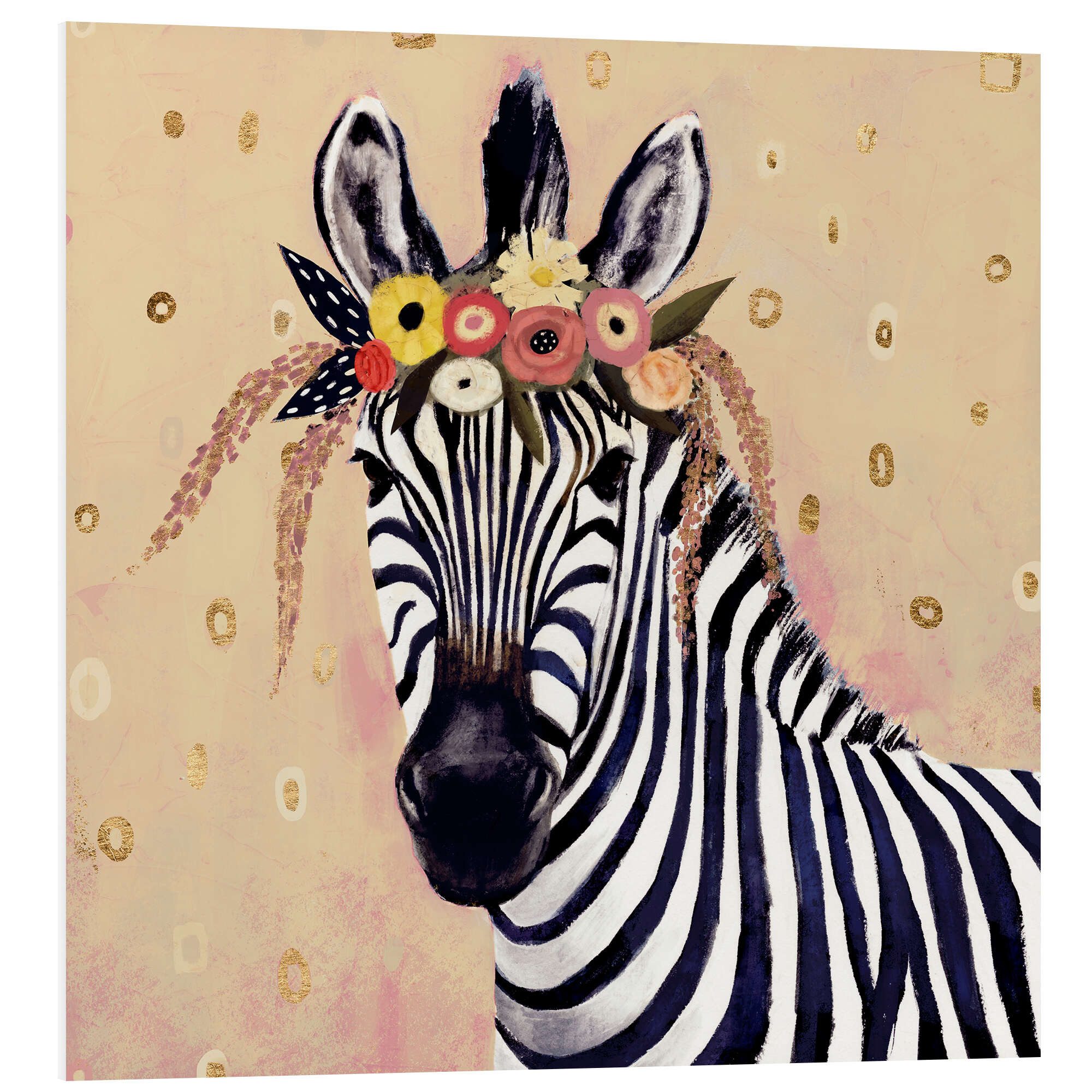 Posterlounge Forex-Bild Victoria Borges, Klimt Zebra, Jugendzimmer Kindermotive