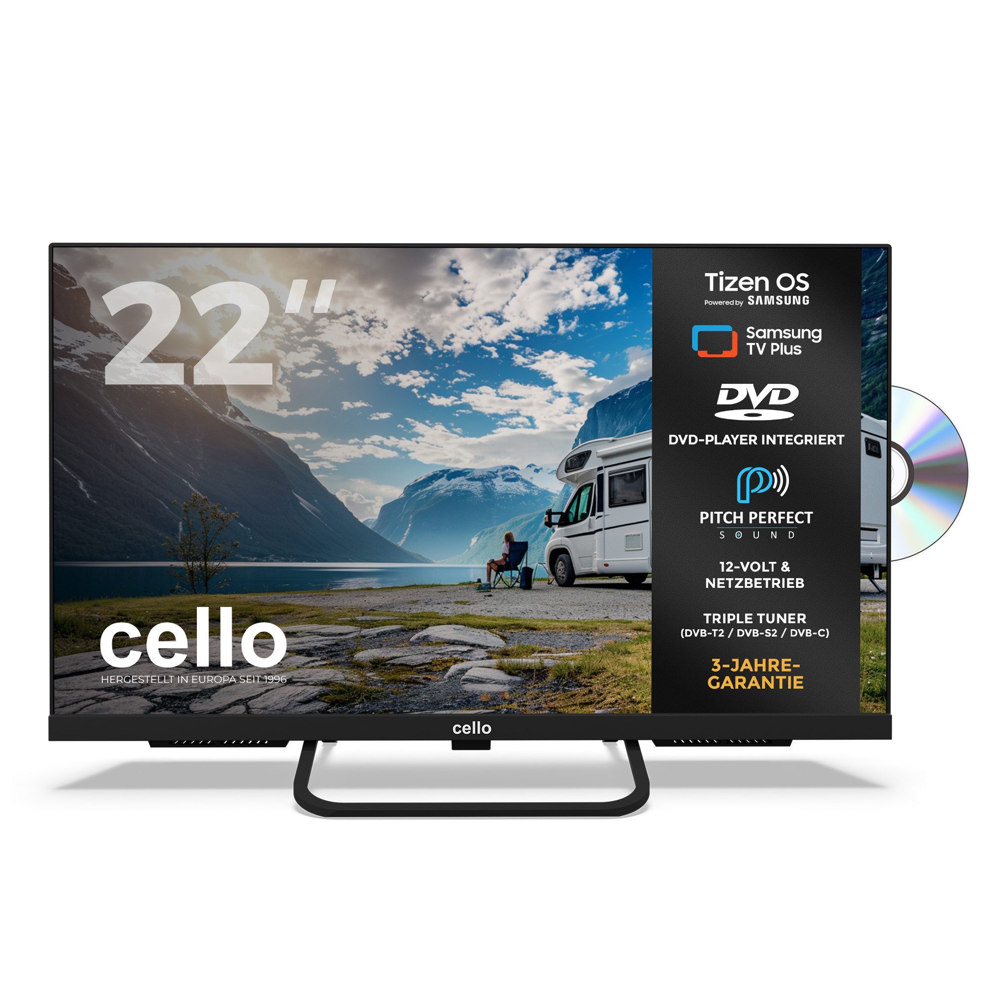 Cello CTrav-22TZF LED-Fernseher (55,88 cm/22 Zoll, Full HD, Smart-TV)