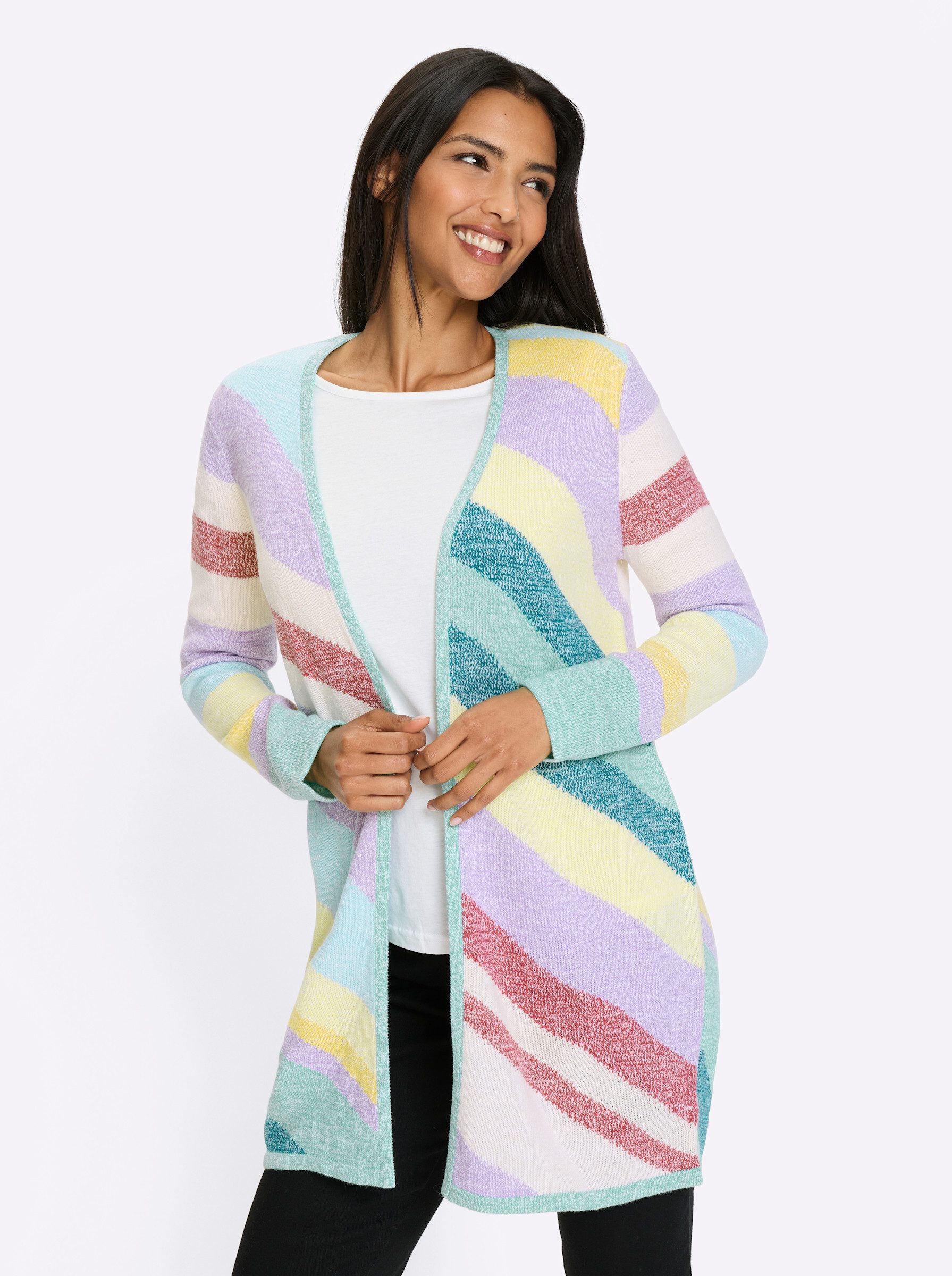 Strickjacke Strickjacke Langarm Intarsien