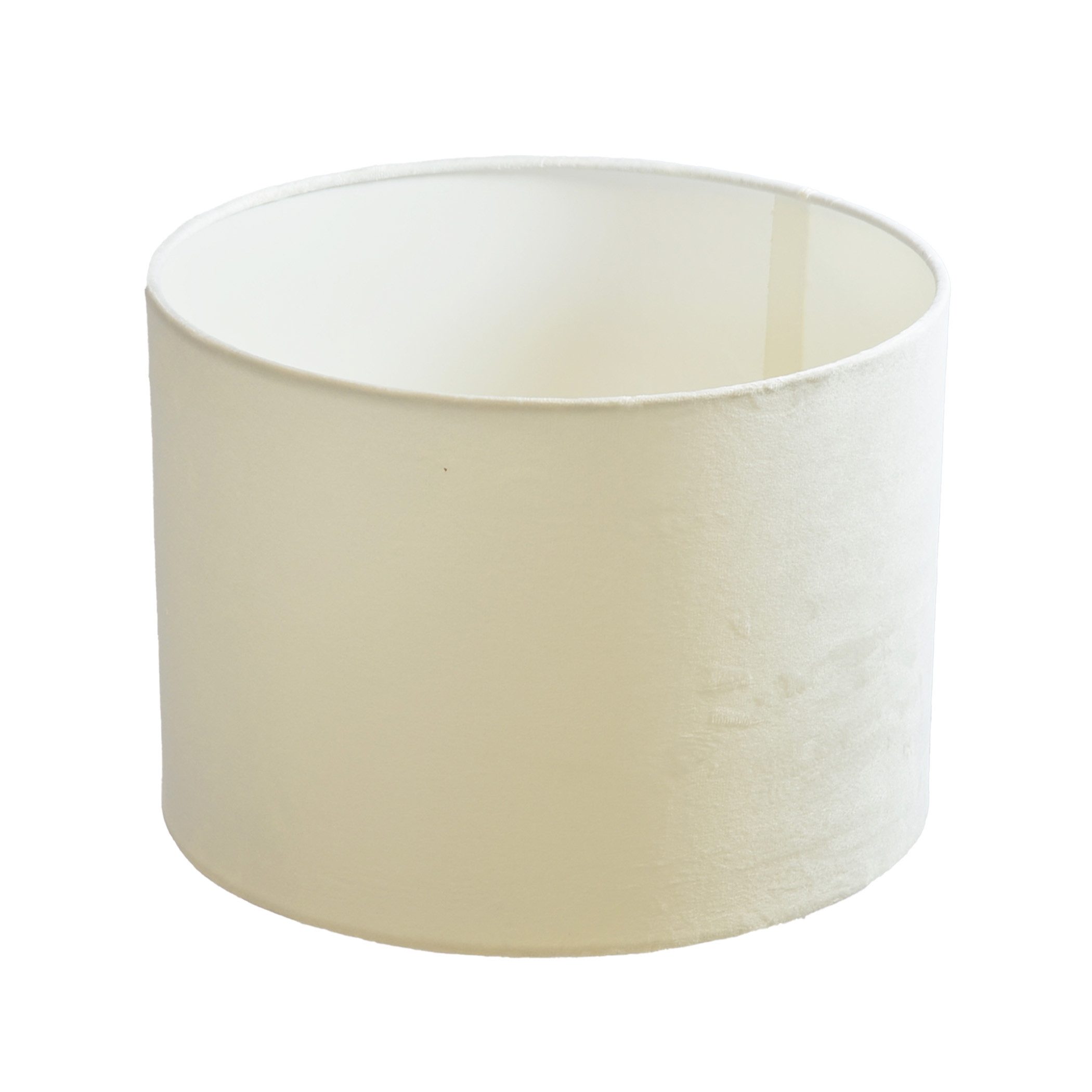 B&S Лампыschirm Ø 30 x 20 cm Velour weiss samtige Oberfläche Zylinderform