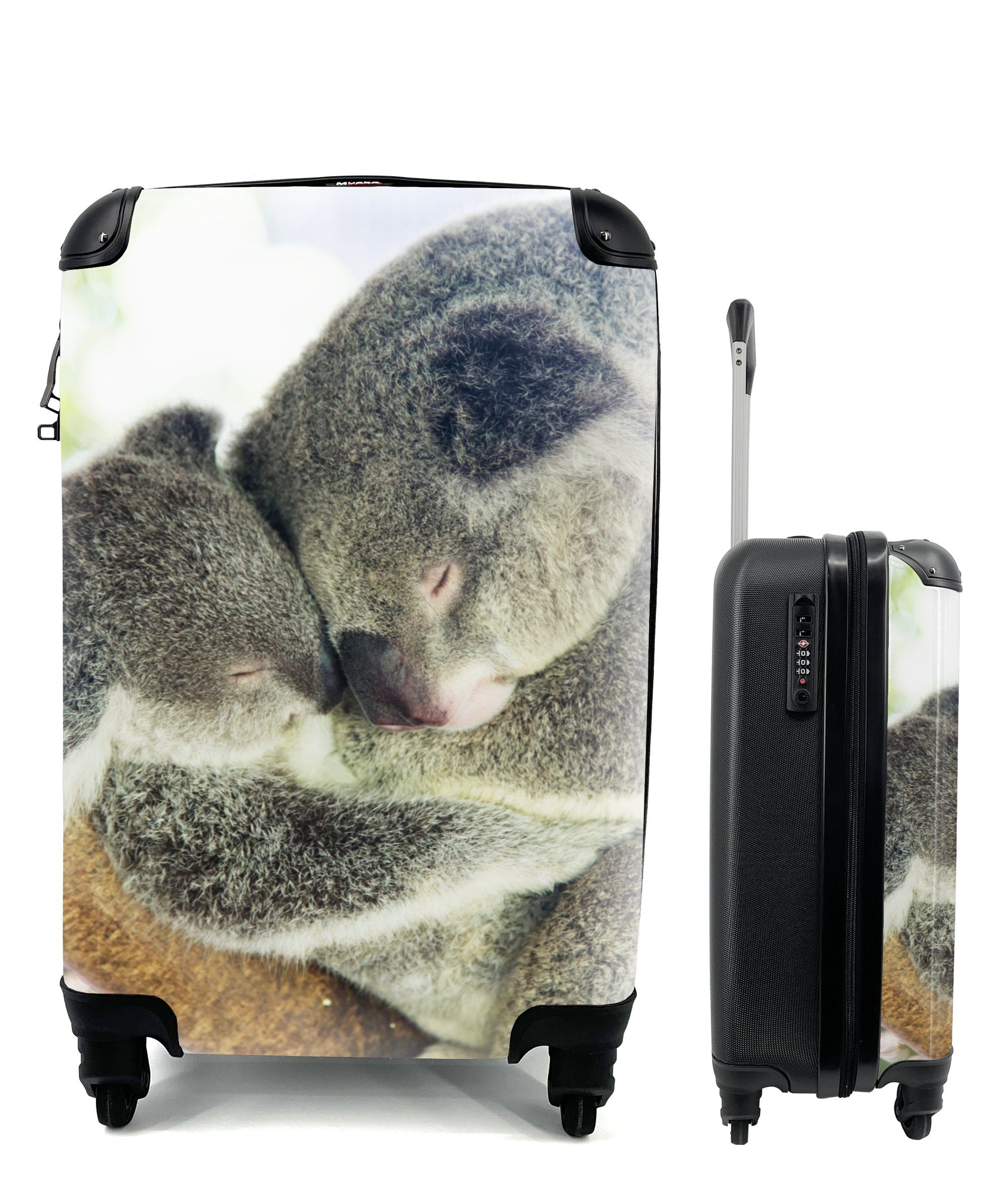 MuchoWow Handgepäckkoffer Koalas - Plüschtier - Tiere - Kinder - Jungen - Mädchen, 4 Rollen, Reisetasche mit rollen, Handgepäck für Ferien, Trolley, Reisekoffer