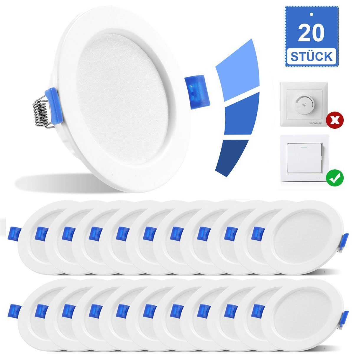 LETGOSPT LED Einbaustrahler 10er Set LED günstig online kaufen