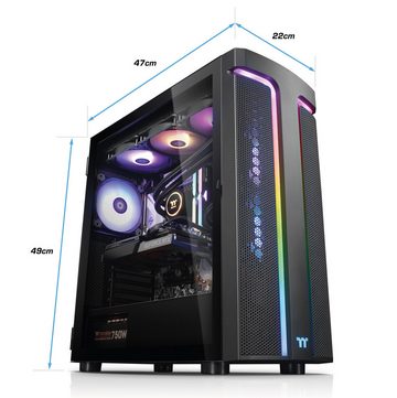 Kiebel Vulkano V Gaming-PC (AMD Ryzen 9 AMD Ryzen 9 5900X, RTX 4070, 32 GB RAM, 2000 GB SSD, Wasserkühlung, ARGB-Beleuchtung, WLAN)