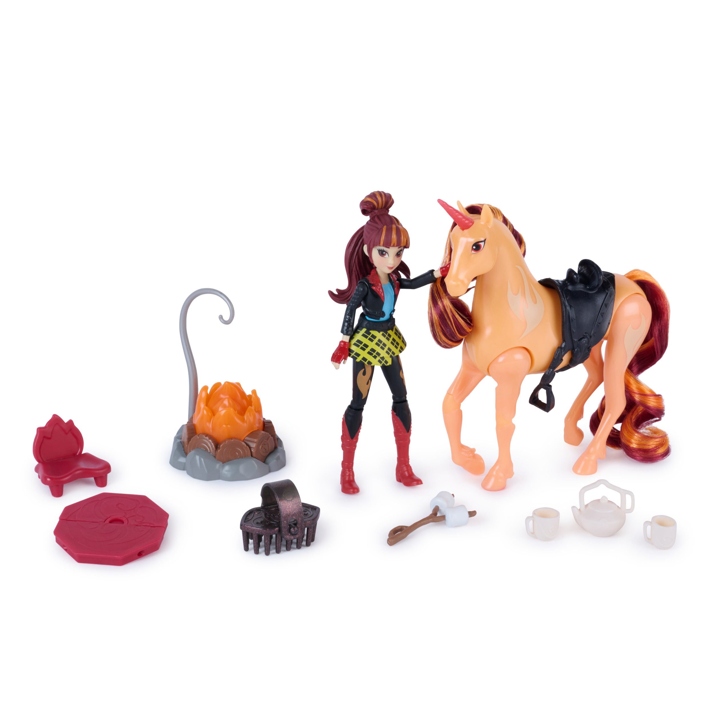 Spin Master Anziehpuppe Unicorn Academy - Cinders Lagerfeuer-Set – Bild 2 von 5