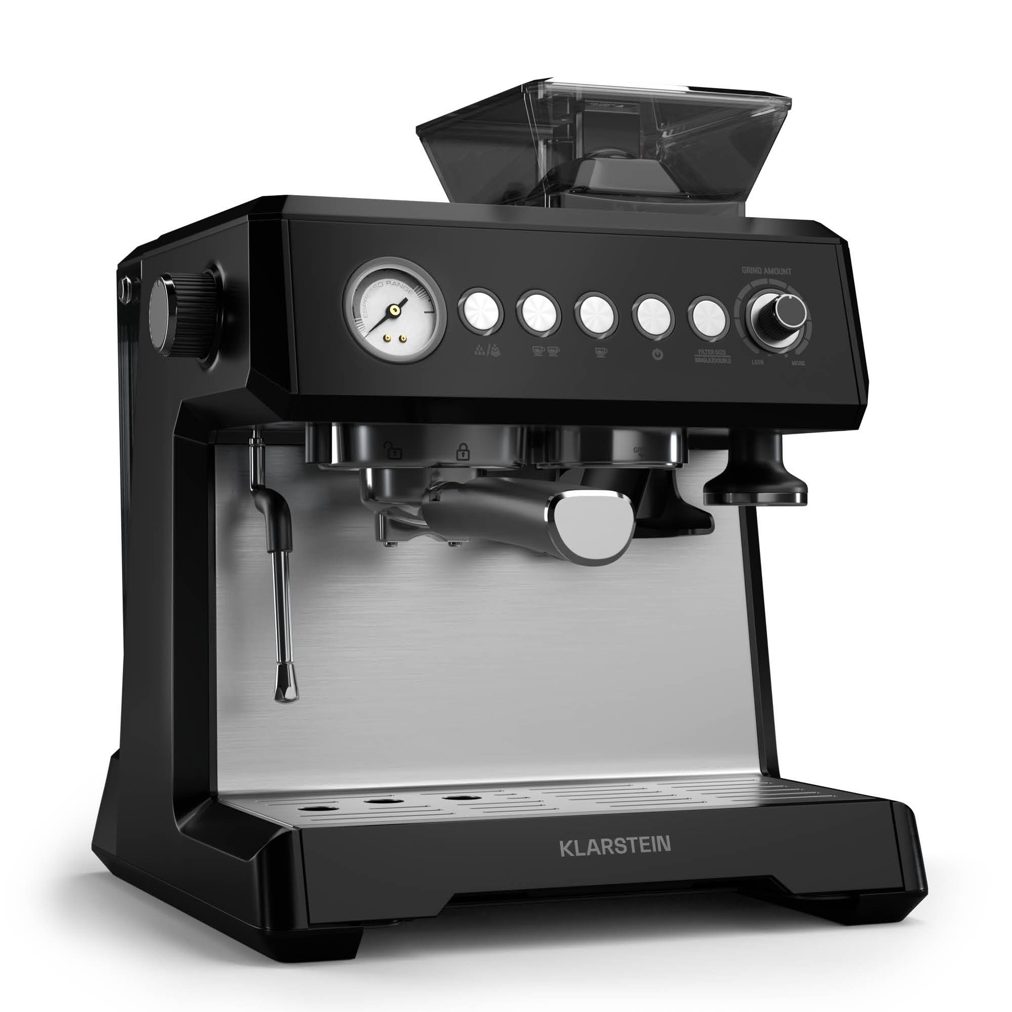 Klarstein Espressomaschine 10046666, 2.3l Kaffeekanne, Edelstahl-Siebträger, Elektrisch 20 Bar Espressomaschine Kaffemaschine Touch