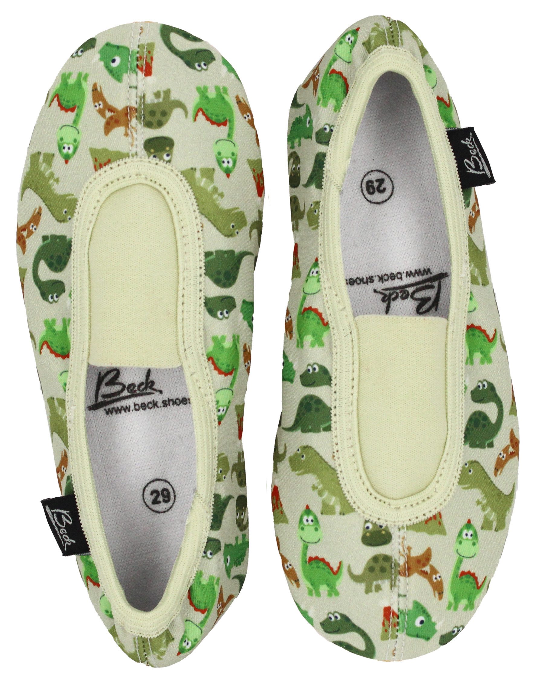 Beck Schläppchen Funny Dinos mit Ristgummi Gymnastikschuh