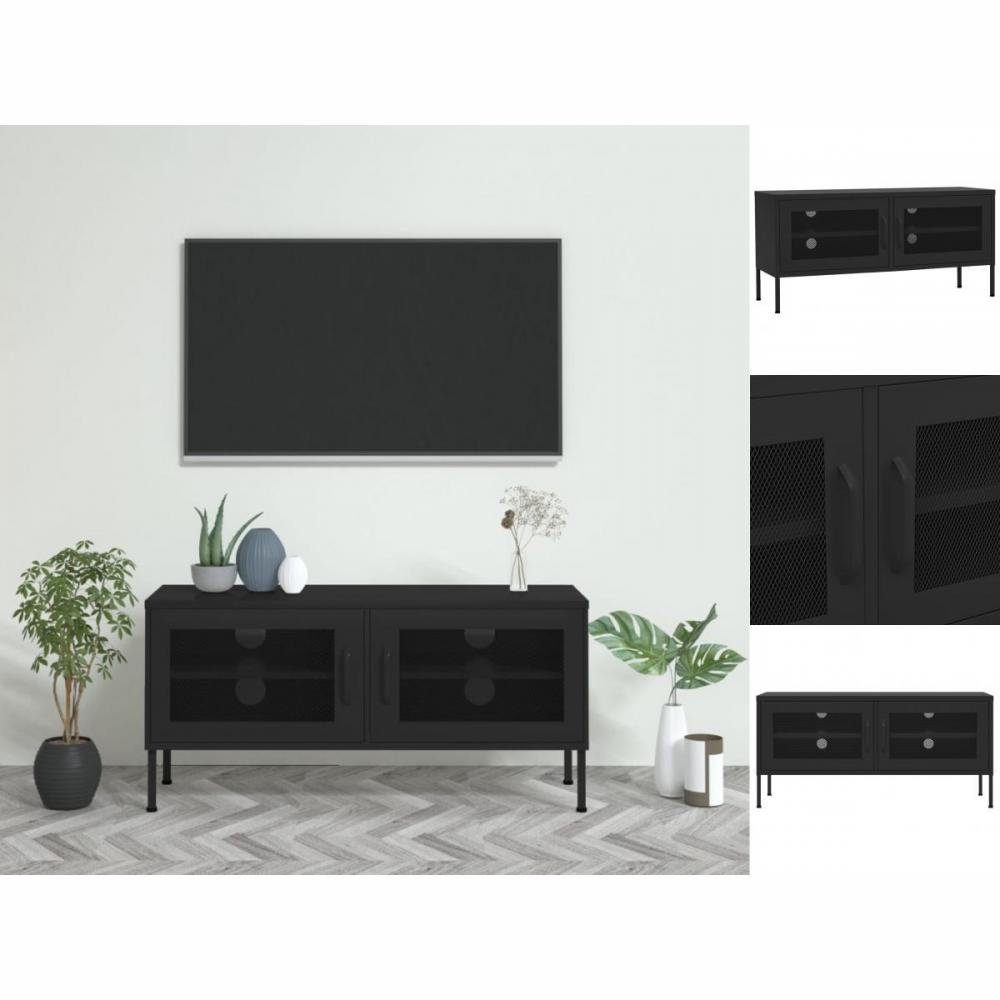 vidaXL TV-Schrank TV-Schrank Schwarz 105x35x50 cm Stahl Lowboard