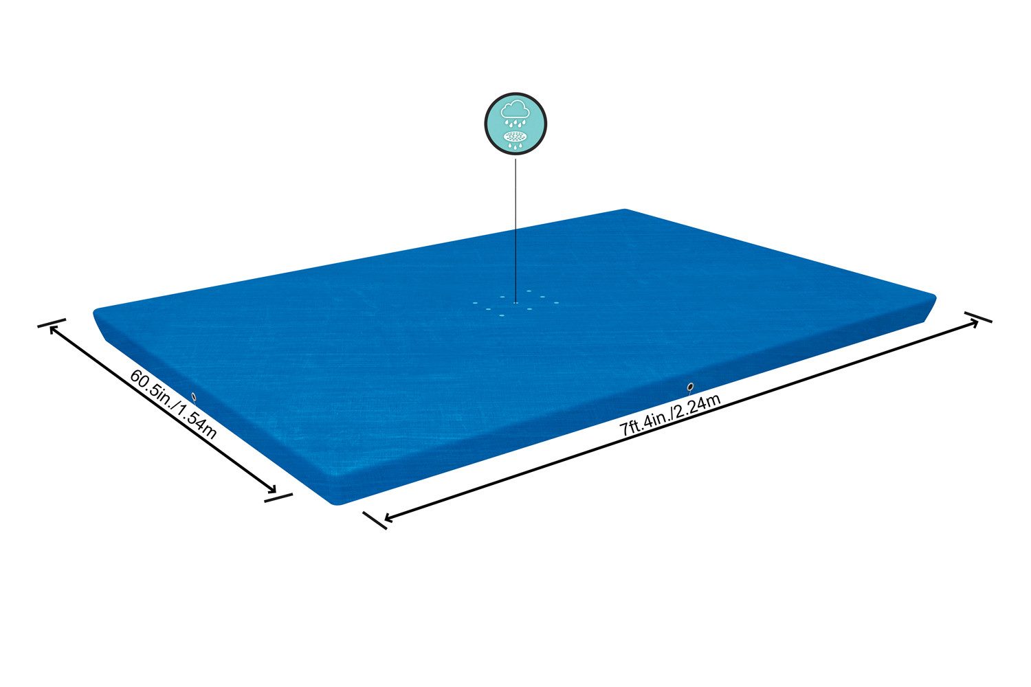 Pool-Abdeckplane 224 x 154 cm (Packung, 1-St), blau, eckig