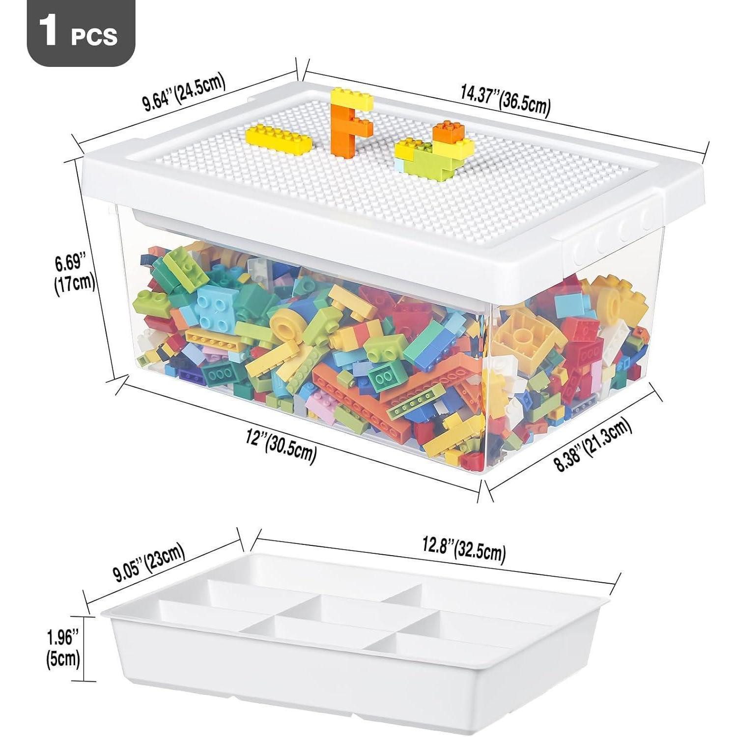 Luxury Collection Toy Chest Storage Box Toy Lid Tray PP Children's Room 3pcs White