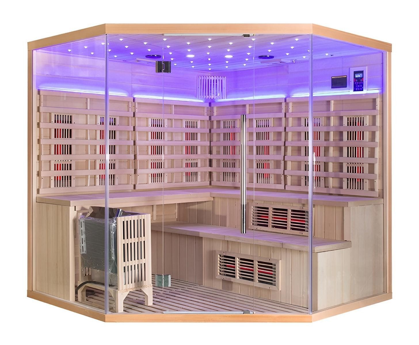 Xlmoebel Dampfdusche Moderne Sauna für 4-6 Personen für zu Hause, BxT: 200x200 cm, Made in Europa