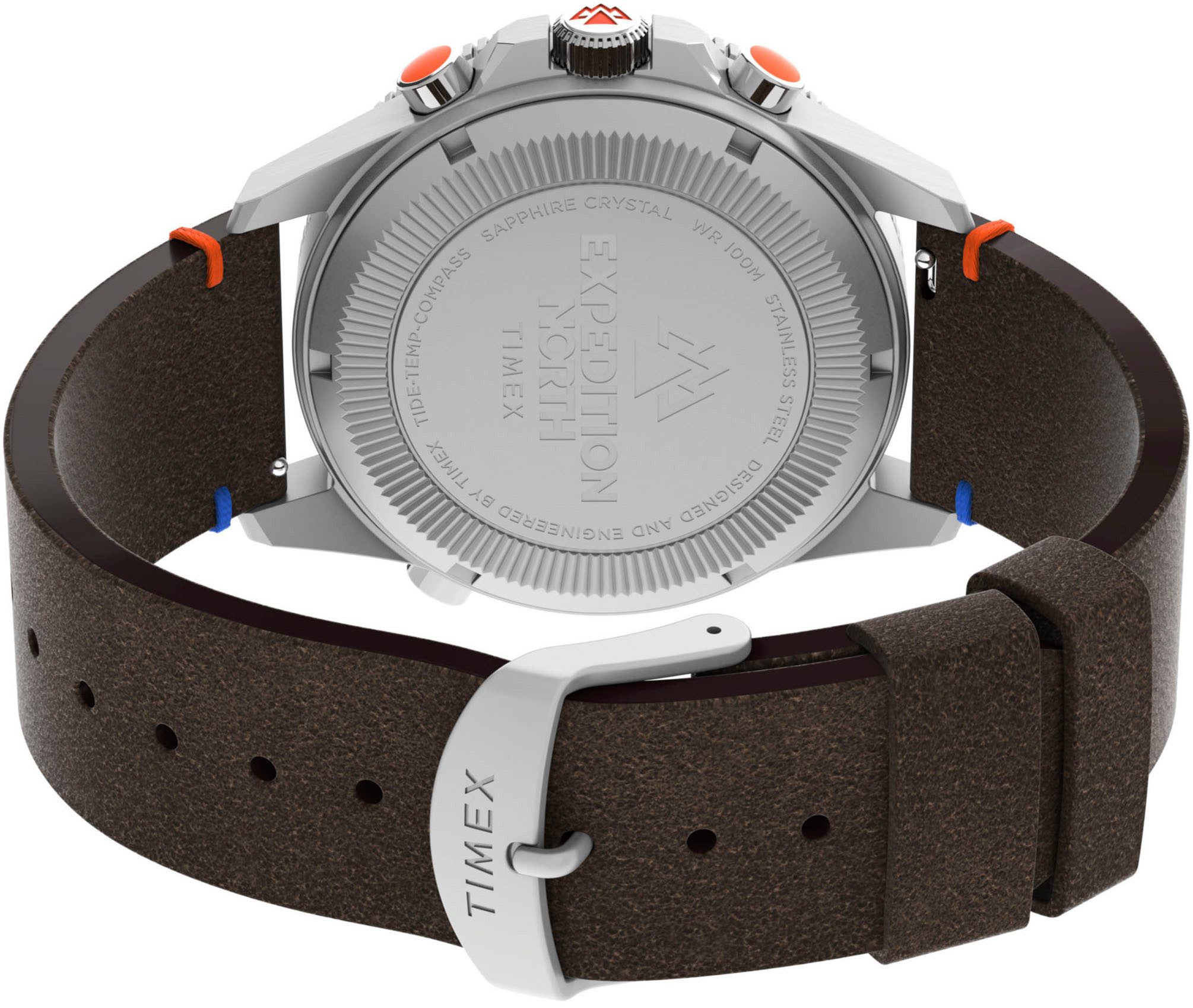 Timex TIDE/TEMP/COMPASS TW2V64400YH, Armbanduhr, Herrenuhr, Datum, Leuchtzeiger, Saphirglas, Lederarmband