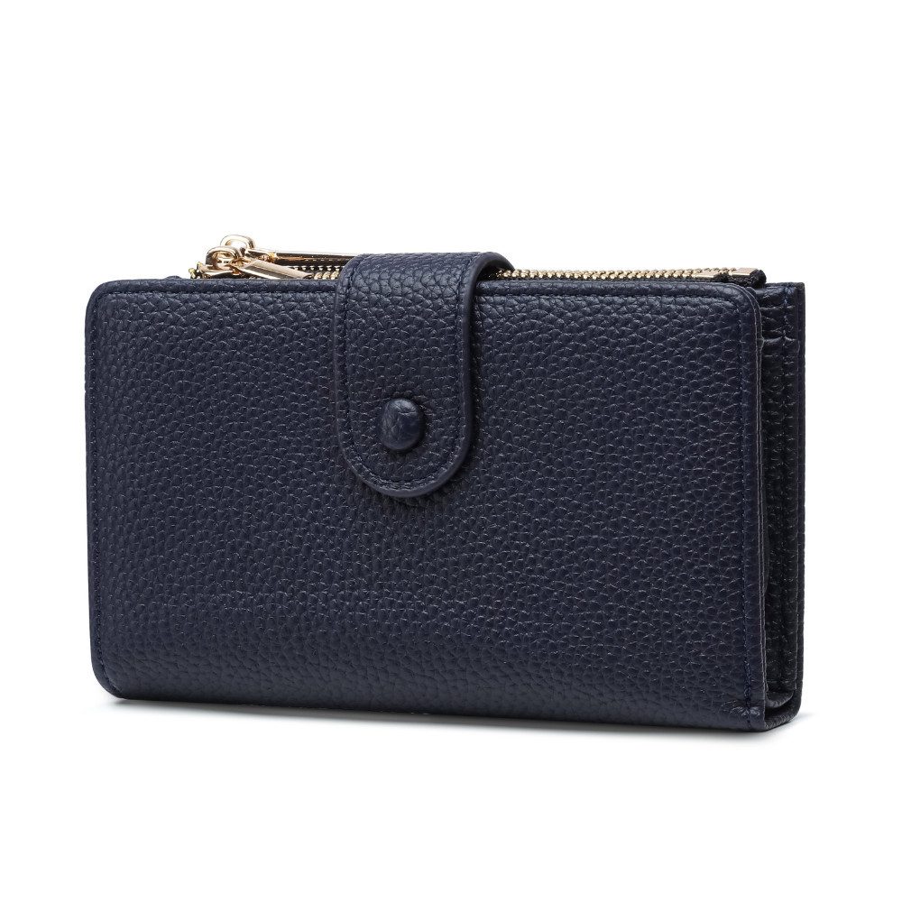 Frentree Geldbörse Damen mit RFID Schutz, Echtleder Optik, großes Münzfach, Portemonnaie mit Reißverschluss, Druckknopf, inkl. Geschenkbox