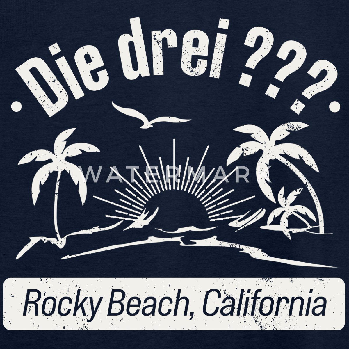 Spreadshirt T-Shirt Die Drei Fragezeichen Rocky Beach Design Mit Palmen Kinder T-Shirt (1-tlg)