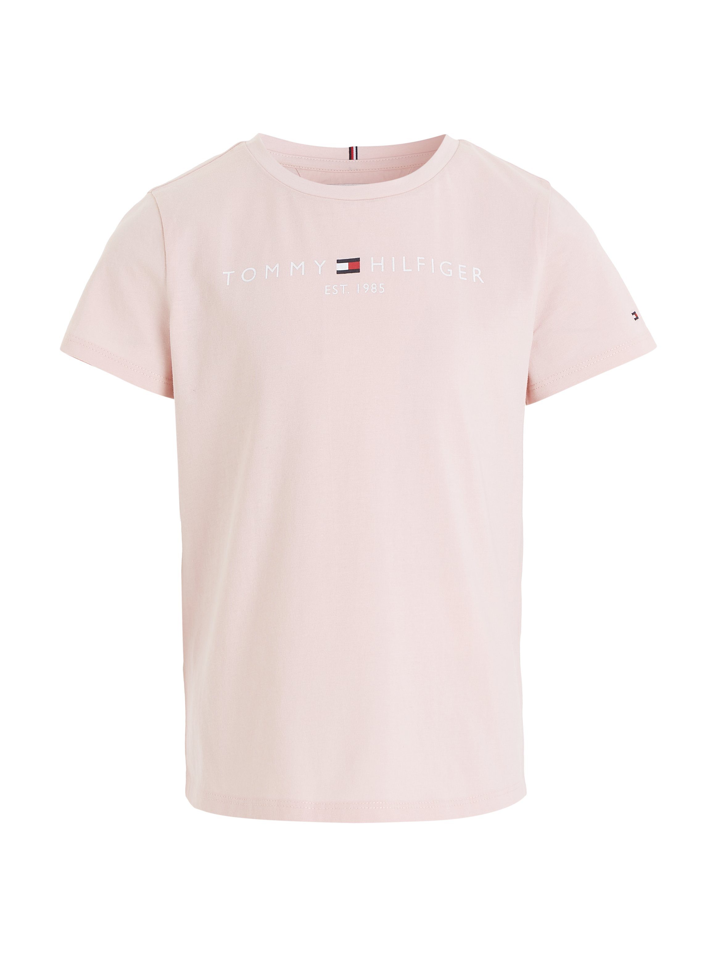 Tommy Hilfiger Kurzarmshirt S/S Pink mit TEE Nähten Whimsy (1-tlg) ESSENTIAL farbharmonischen