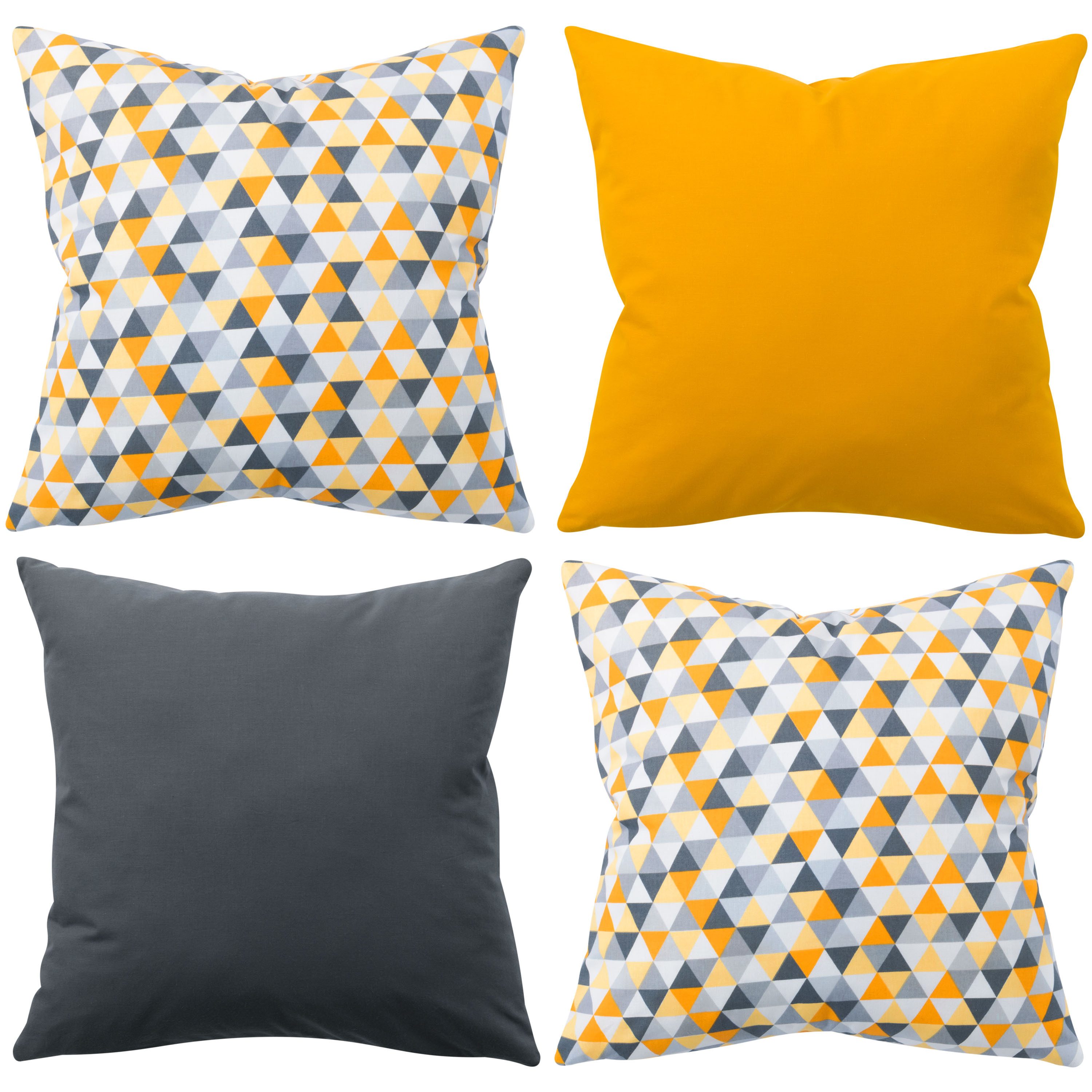 Amilian Dekokissen 4er Set - Dekokissen mit Füllung - 50x50 cm - Deko Kissen