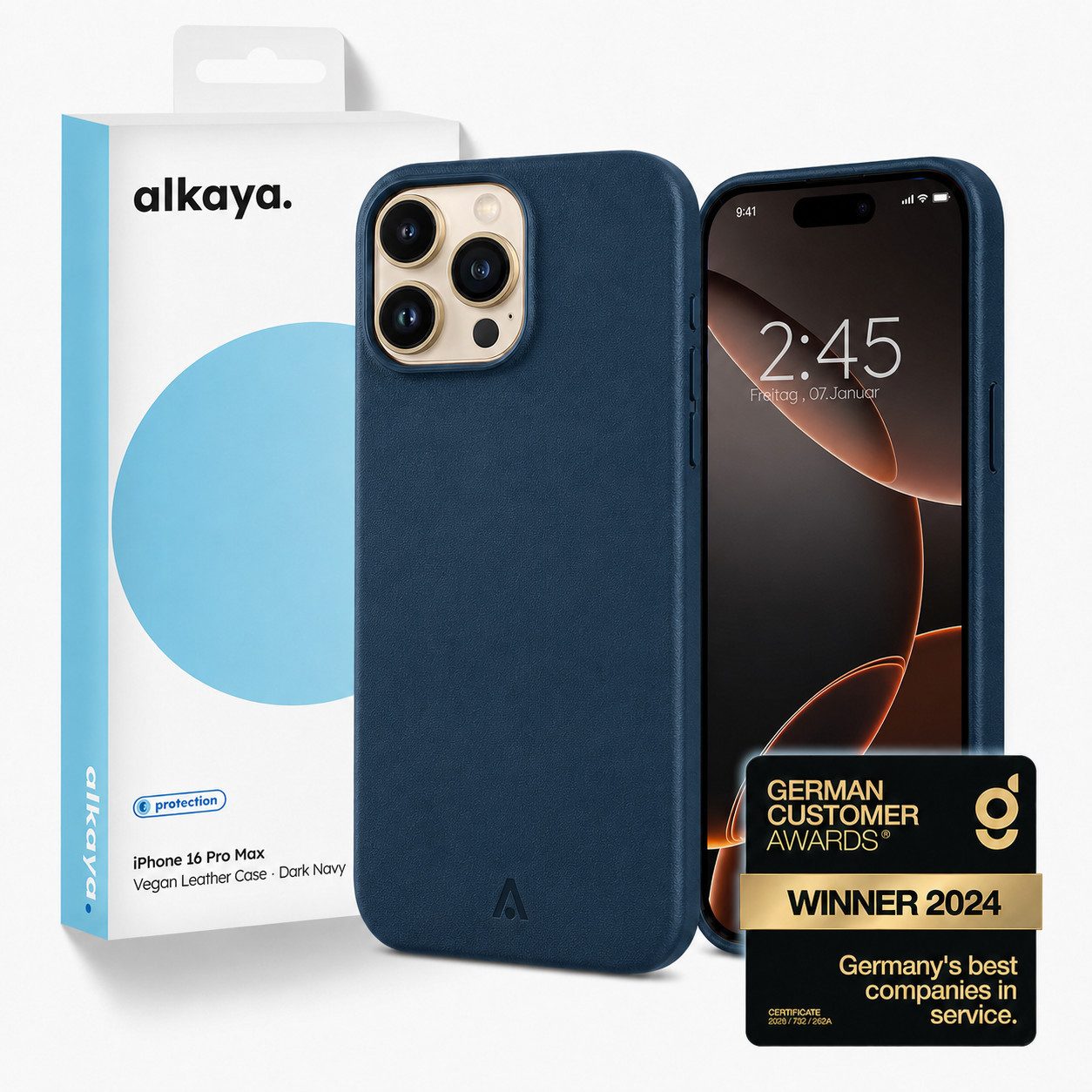 alkaya. Handyhülle Premium Hülle für iPhone Magsafe Vegane Lederhülle Schutz Case Cover iPhone 13, iPhone 13 Pro, iPhone 13 Pro Max, iPhone 14, iPhone 14 Pro, iPhone 14 Pro Max, iPhone 15, iPhone 15 Pro, iPhone 15 Pro Max, iPhone 15 Plus, iPhone 16, iPhone 16 Pro, iPhone 16 Pro Max, iPhone 16 Plus, iPhone 17 Pro Max, iPhone 17 Pro, Kunstleder