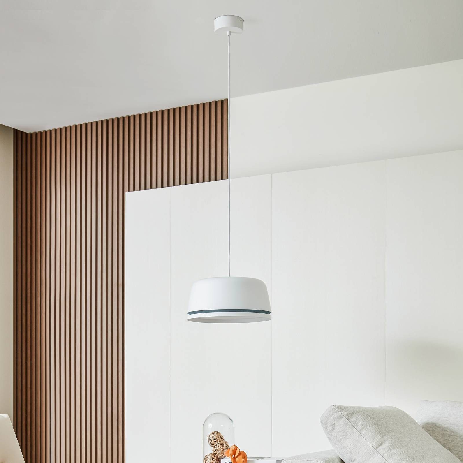 Lucande Hängeleuchte Faelinor, LED, Metall, Weiß warmweiß IP20, LED 10,5 W gesamt, warmweiß