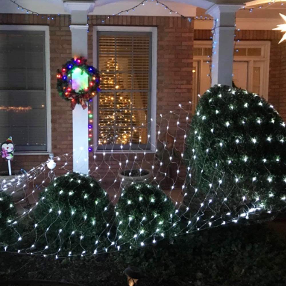 Außen Fensterbeleuchtung, Modi, Anschließbar, Sunicol 8 Wasserdicht LED-Lichternetz Netzlicht, Innen Warmweiß Party Lichtervorhang Weihnachtslichterkette,