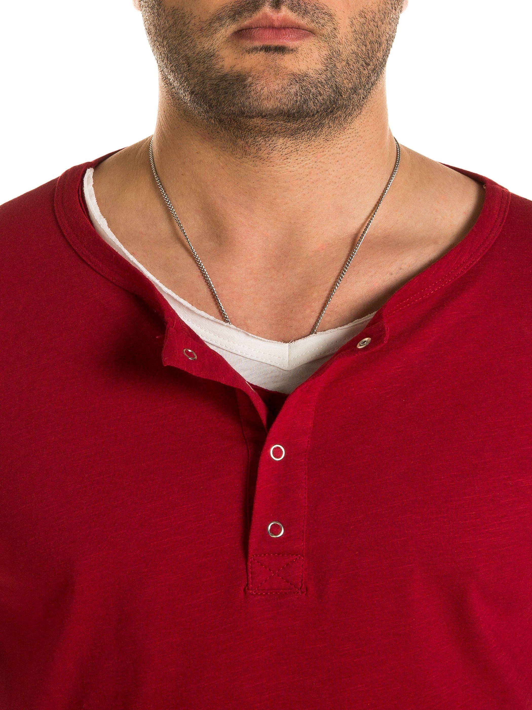 WOTEGA Langarmshirt WOTEGA - V-Neck Double Layer Longsleeve Pete aus reiner Baumwolle