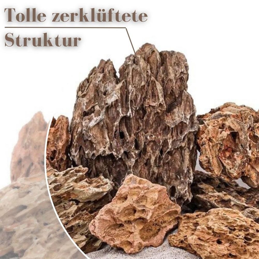 Aquaone Aquarium Aquarium Natursteine Drachensteine 10kg Mix Größe S bis XL