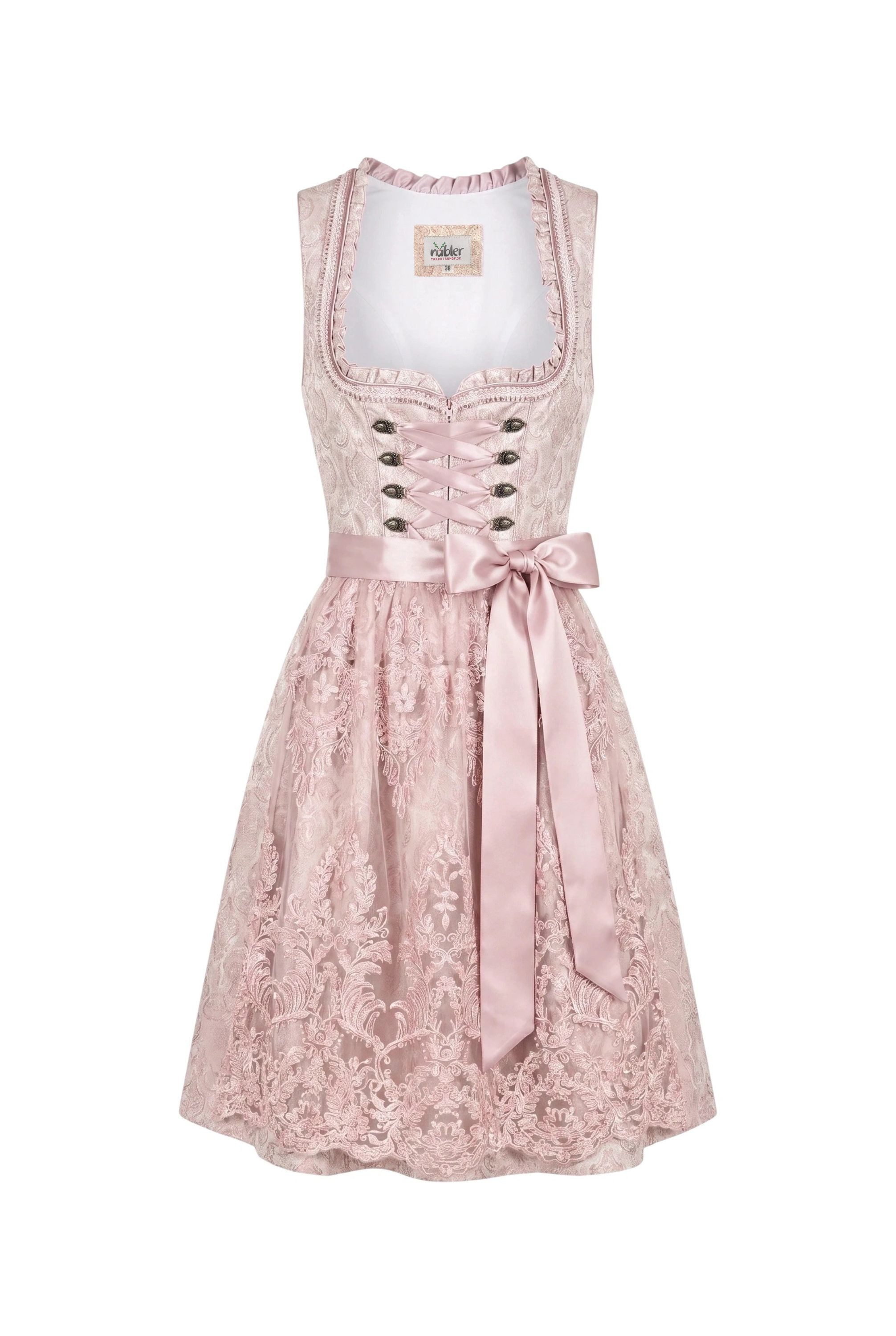 Dirndl Minidirndl Karoline in Taupe - Rocklänge 60 cm