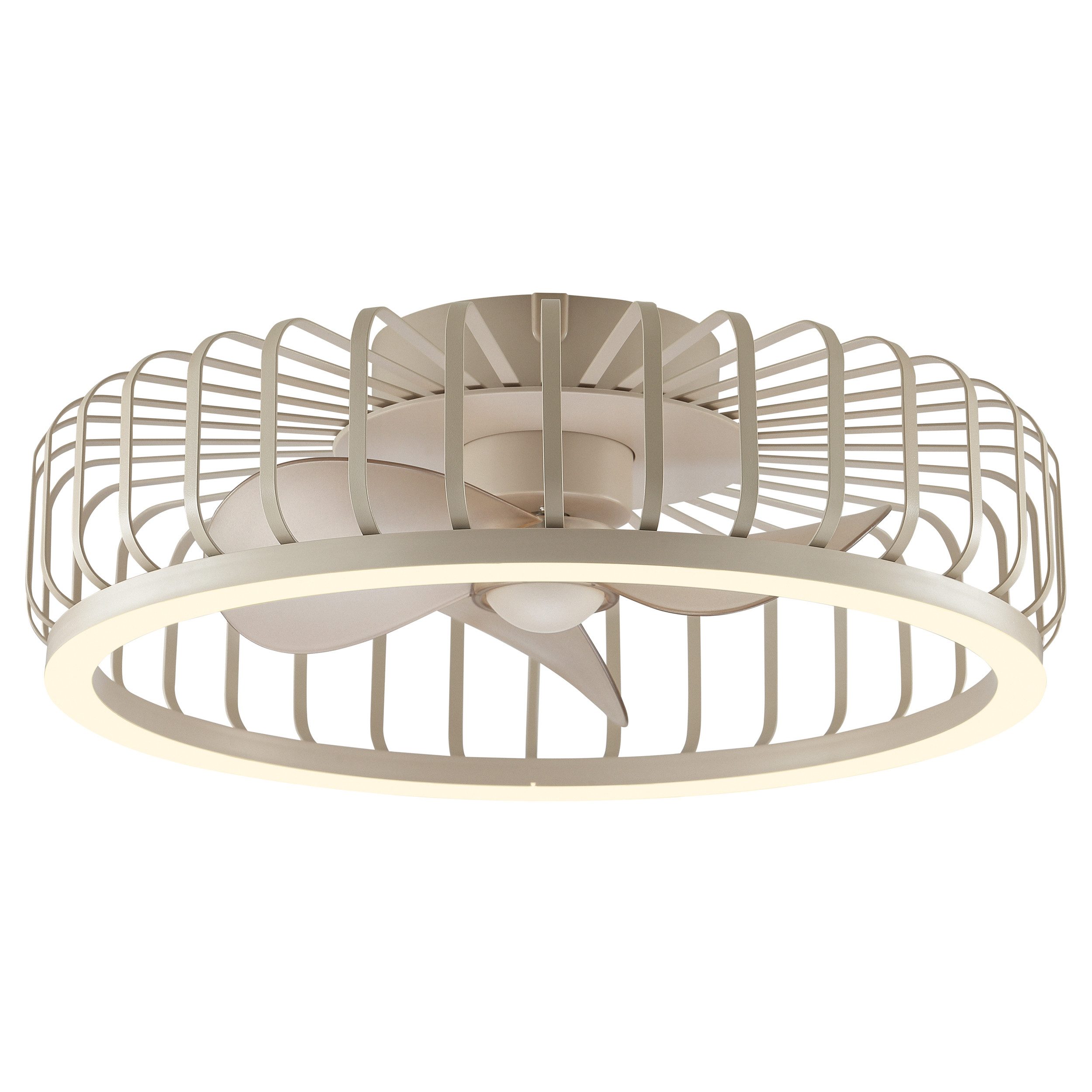 Brilliant LED Deckenleuchte Capo, CCT - über Fernbedienung, Dimmfunktion, Memoryfunktion, Nachtlichtfunktion, Timerfunktion, Ventilatorfunktion, LED fest integriert, warmweiß - kaltweiß, LED-Ventilator, Ø 48 cm, 4200 lm, dimmbar, CCT