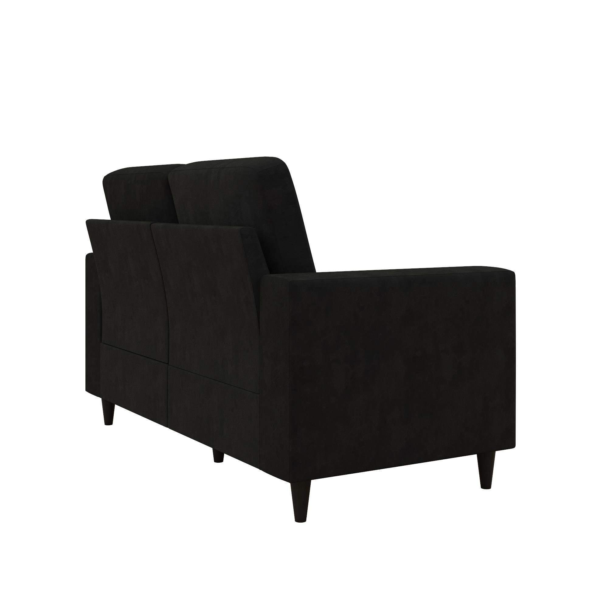 loft24 Sofa Cooper, 2-Sitzer Länge Holzbeine, Sofa, schwarz cm Samtoptik, in Bezug 152