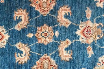 Wollteppich Ziegler Teppich handgeknüpft blau, morgenland, rechteckig, Höhe: 6 mm