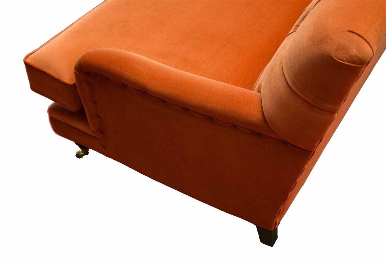 JVmoebel Sofa Oranges Chesterfield Dreisitzer in Polster Europe Sofa Made Neu, Luxus Designer Couch