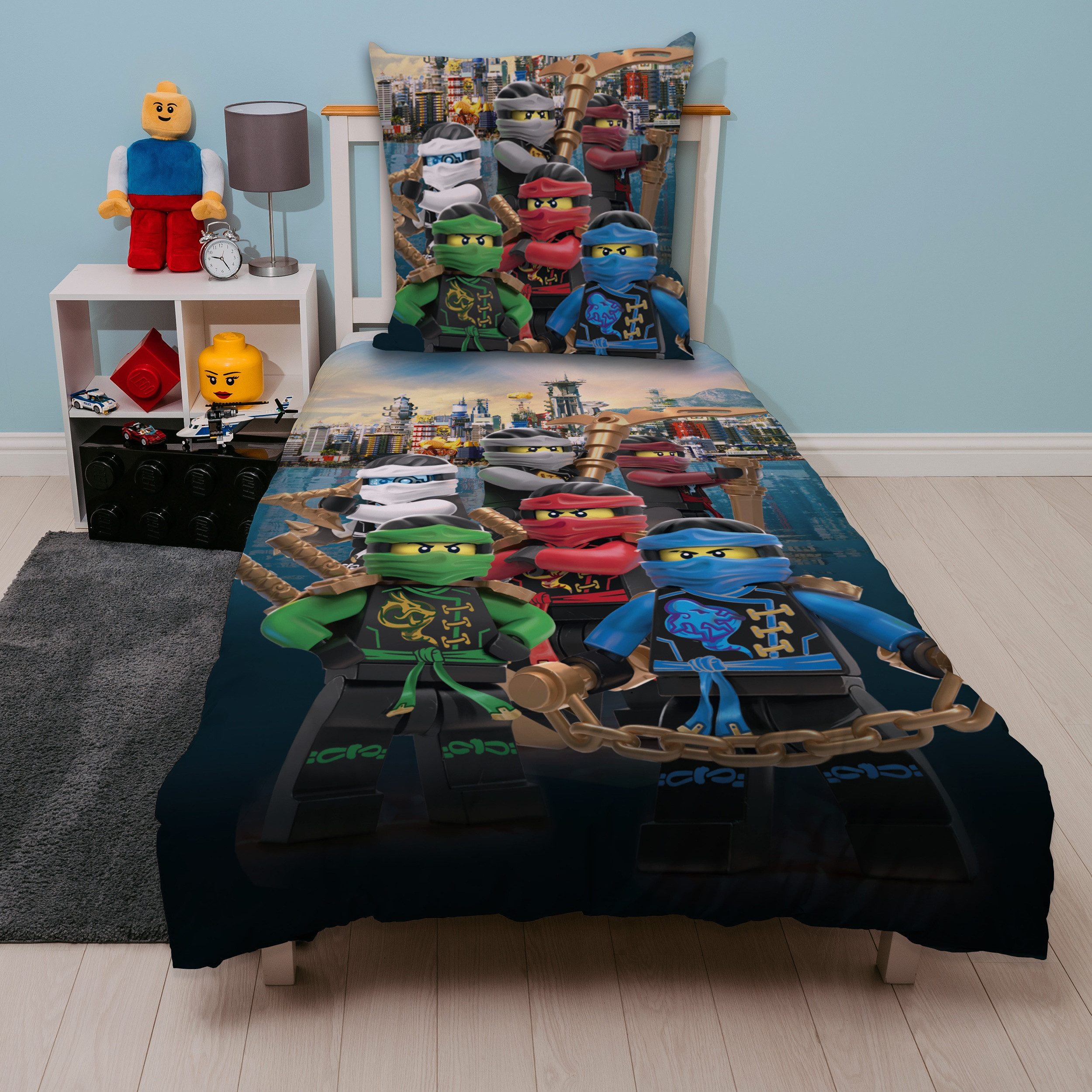 Familando Kinderbettwäsche Lego Ninjago 135x200 80x80cm aus 100% Baumwolle günstig online kaufen