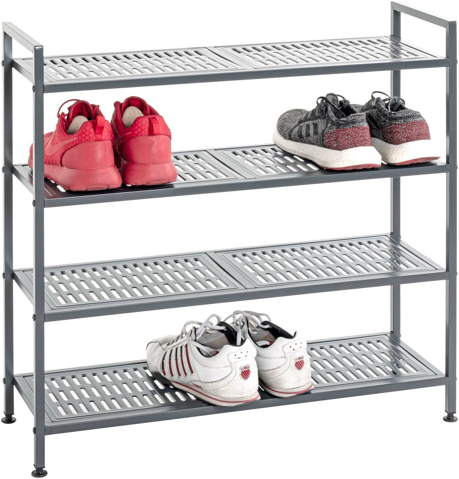 HAKU Schuhregal Schuhaufbewahrung, 1-tlg., rechteckig - aus Metall Anthrazit - B/T/H 73/25/72 cm