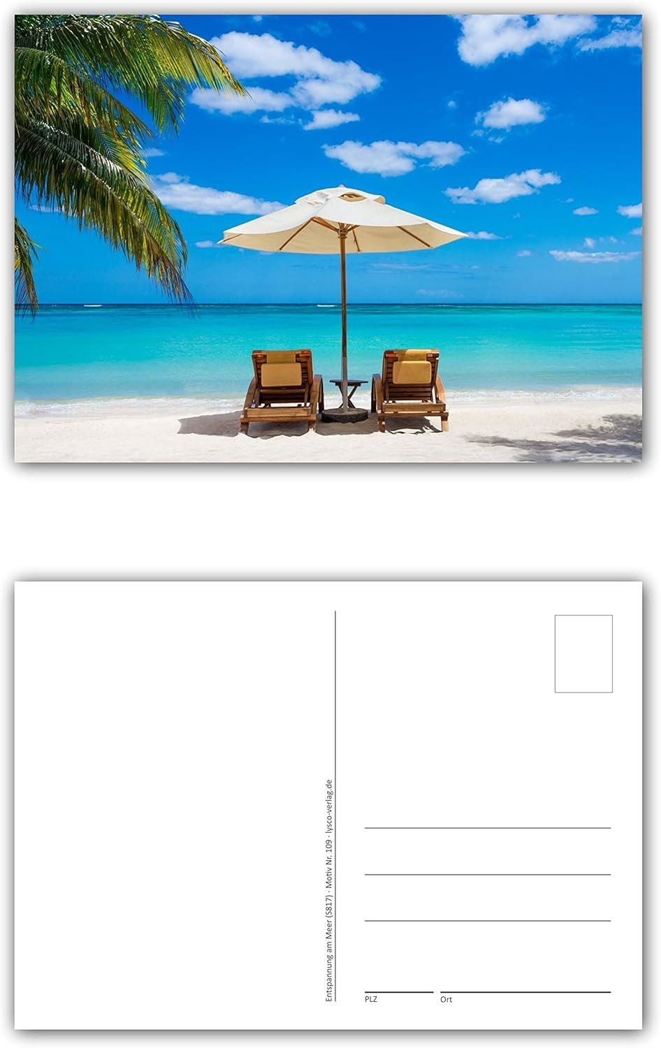 LYSCO Ansichtskarte Postkarten Strand Meer Sonne Urlaub DIN A6 (105 x 148 mm), besonders gut beschreibbar mit allen Schreibmaterialien