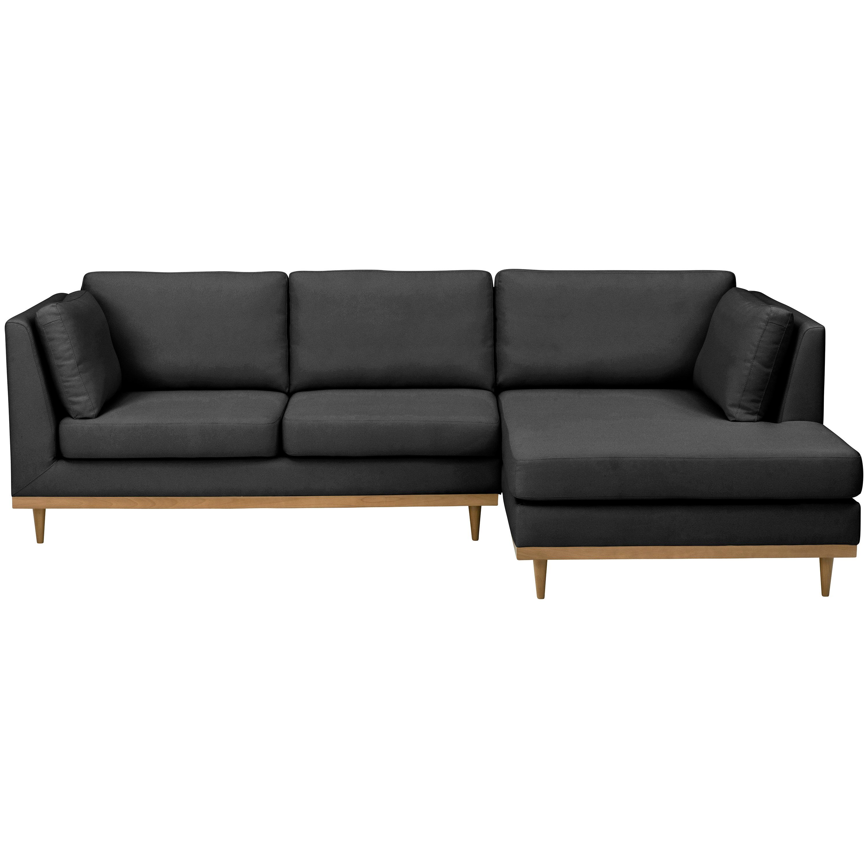 Stück, Winzer® Ecksofa 2-Sitzer mit 1 Larsen Flachgewebe Ecksofa graphit, Sofa Max rechts links skandinavischen im Design Sofa