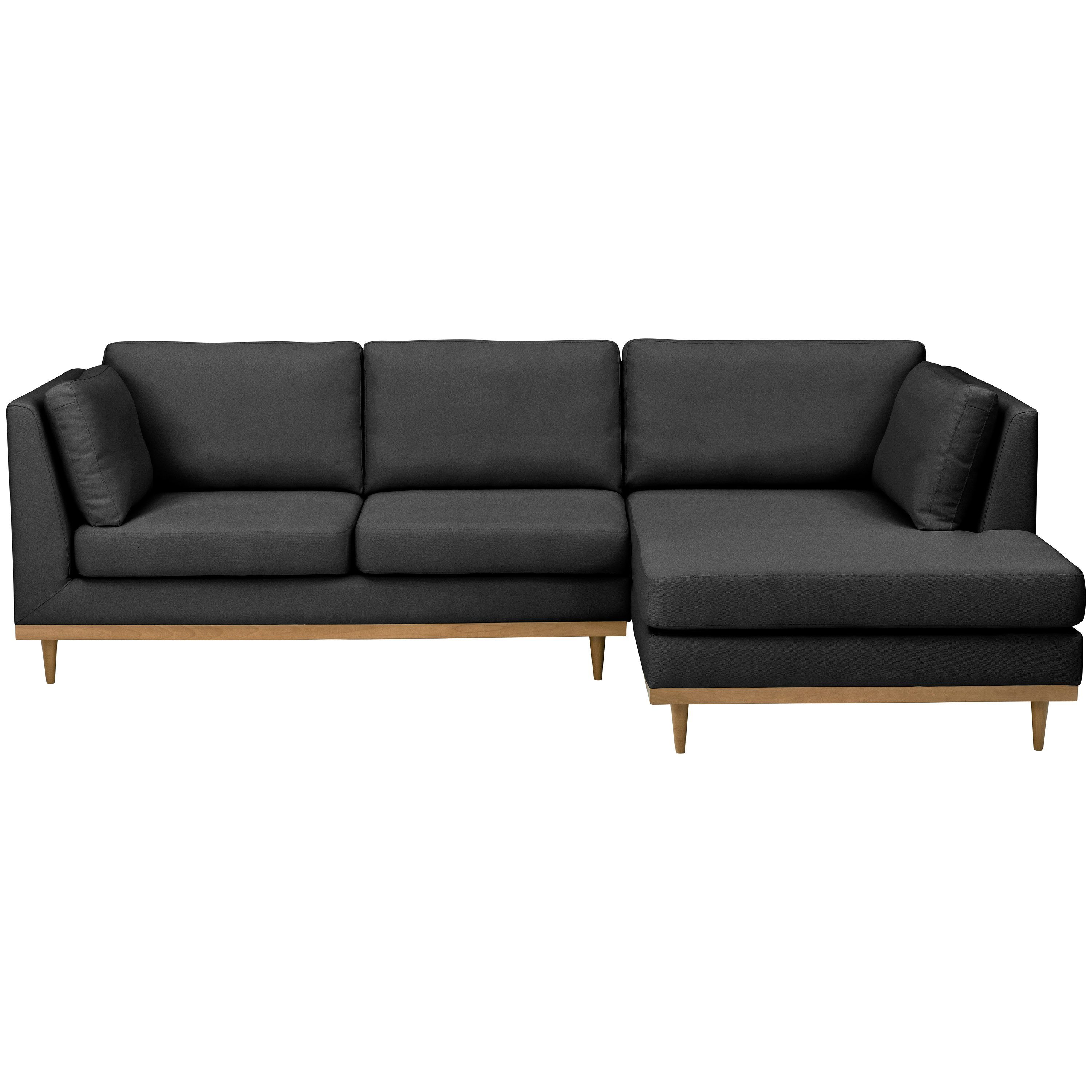 1 im Ecksofa Max links Ecksofa Stück, 2-Sitzer Sofa mit graphit, Larsen skandinavischen Winzer® Design rechts Sofa Flachgewebe