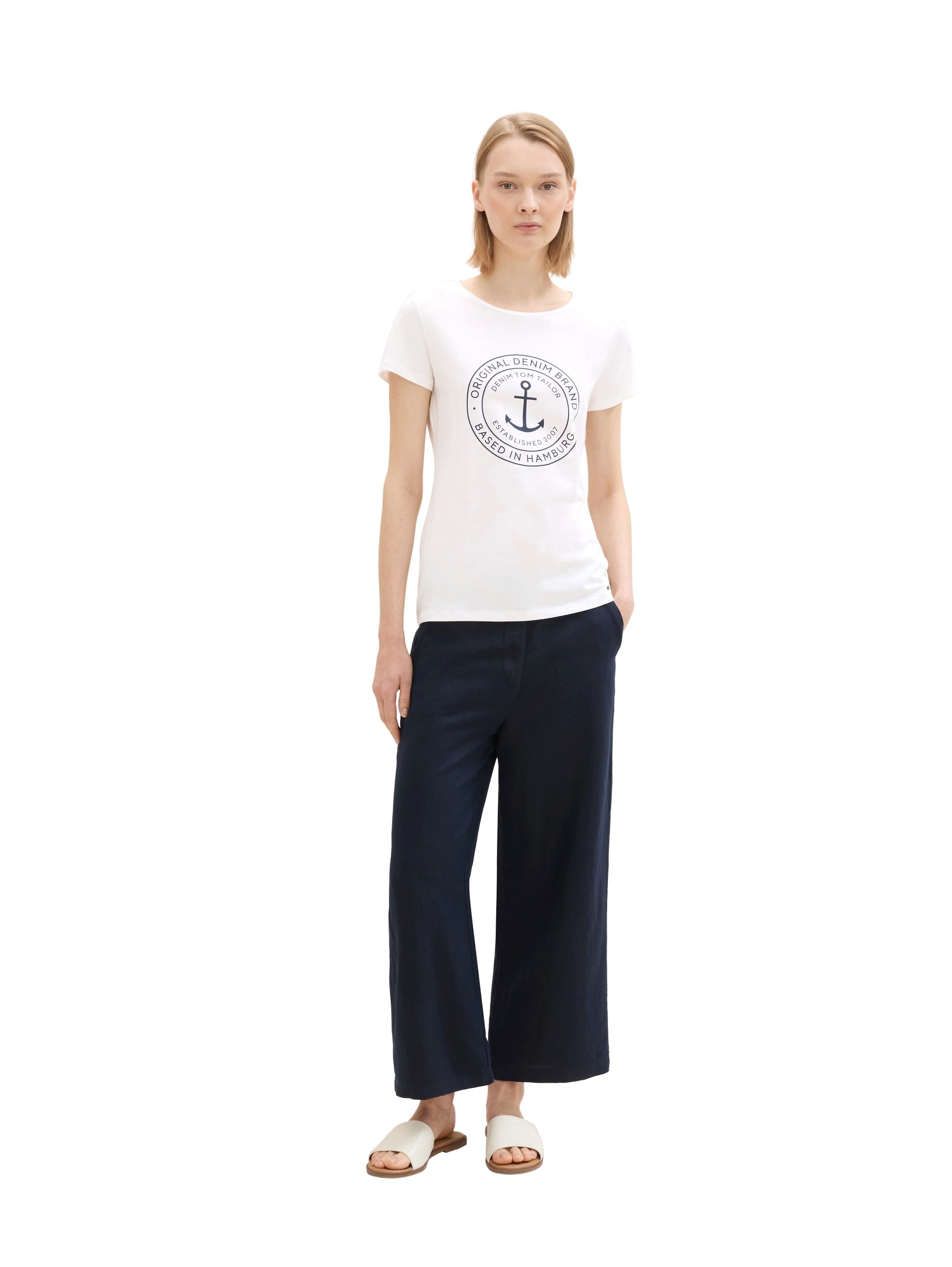 TOM TAILOR Denim T-Shirt (Packung, 2-tlg) Doppelpack mit Logo-Print