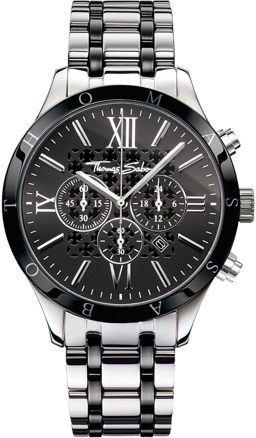 THOMAS SABO Chronograph REBEL URBAN WA0139-222-203-43 MM, Quarzuhr, Armband günstig online kaufen